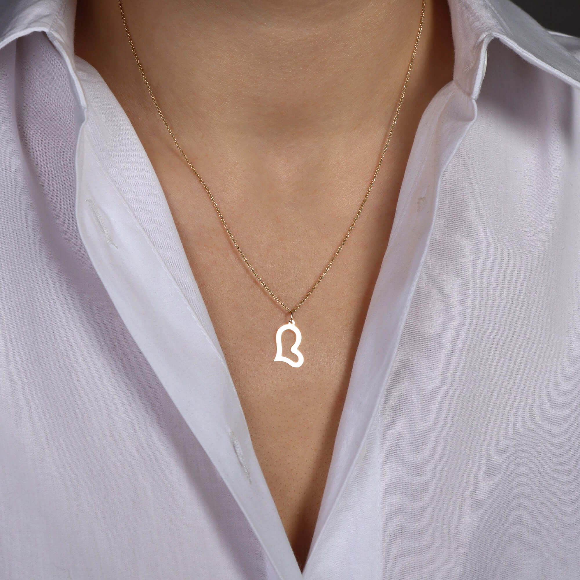 Yatay Açık Kalp Kolye / Sideways Heart