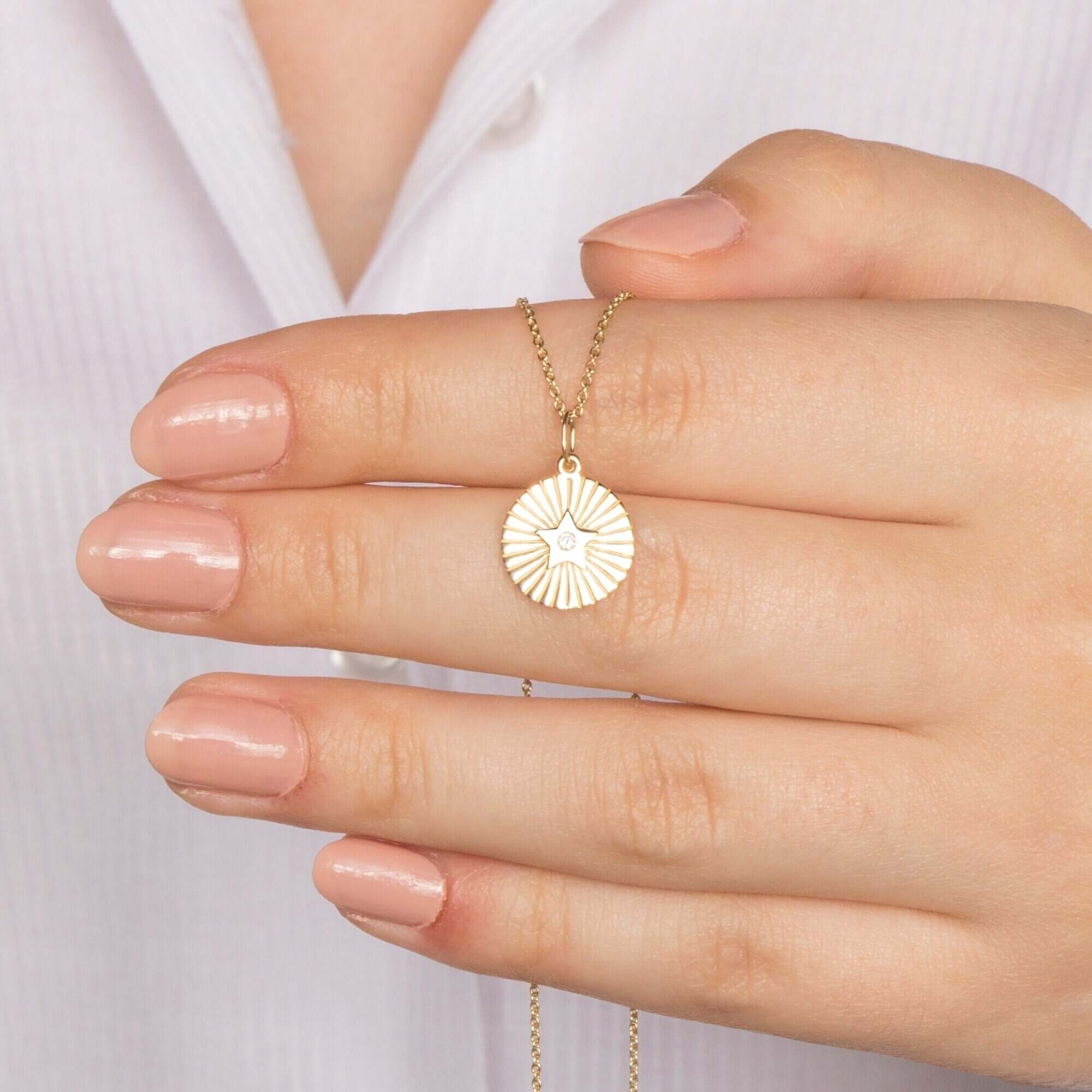 Minimal Pırlanta Yıldız Kolye Ucu