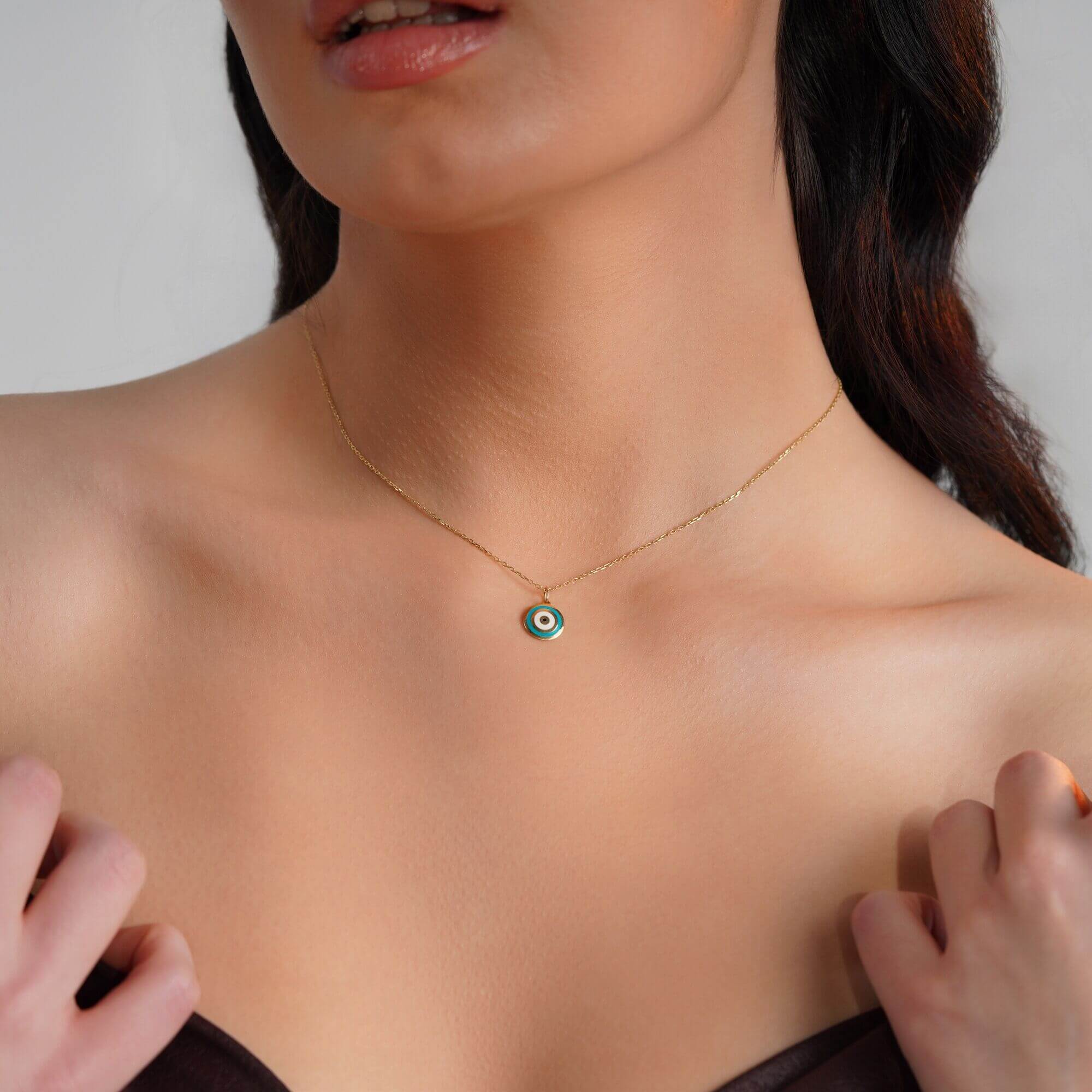 Okyanus Mavisi Nazar Kolye Ucu