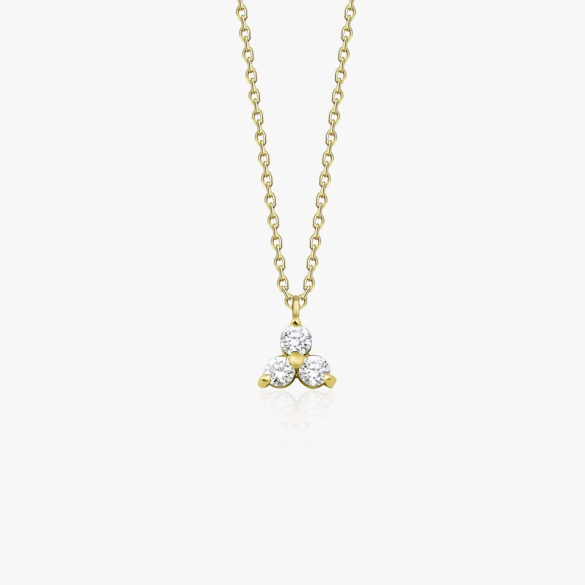 Minimal Pırlanta Üçtaş Kolye / Minimal Trio