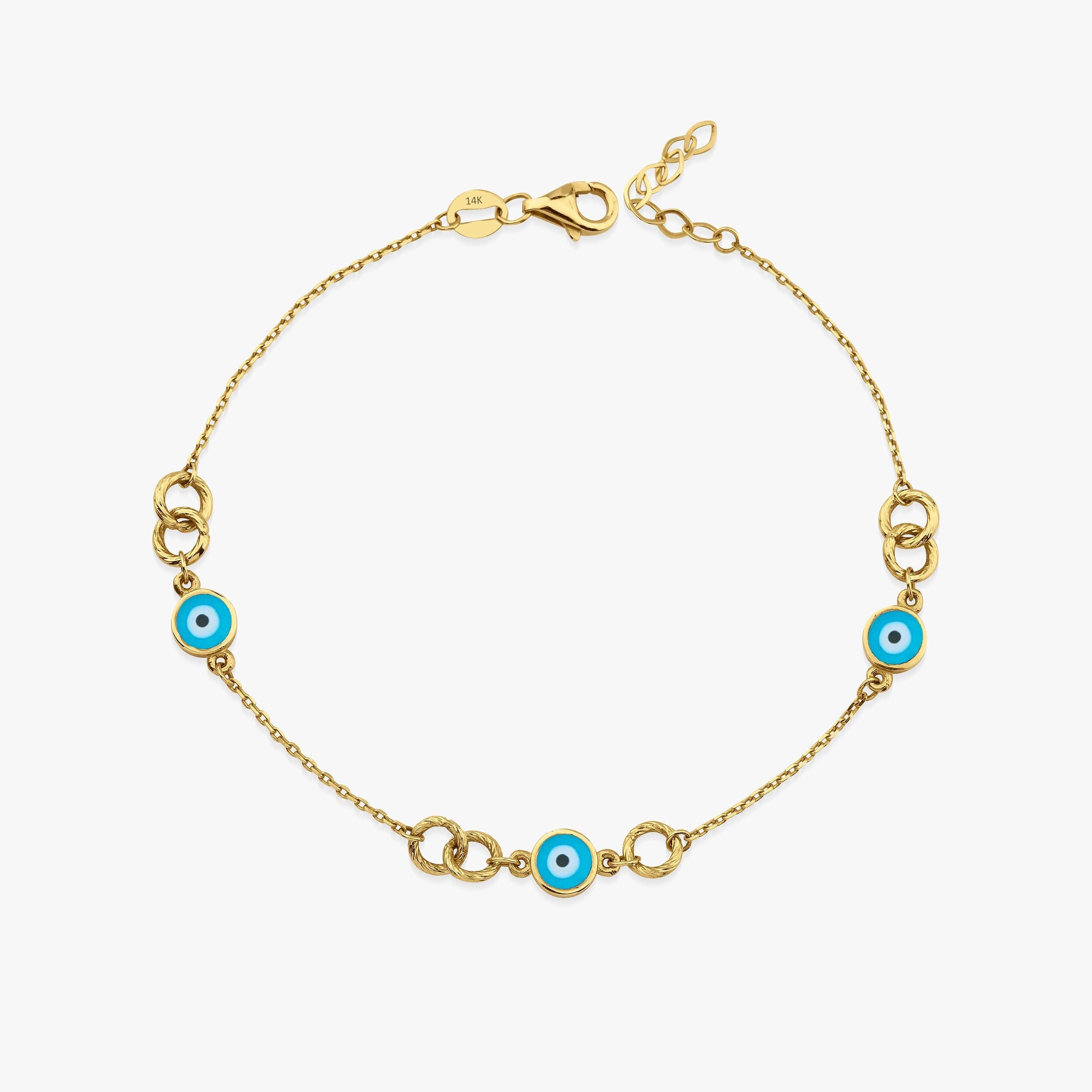 Turkuaz Nazarlık Bileklik / Interlocking Evil Eye