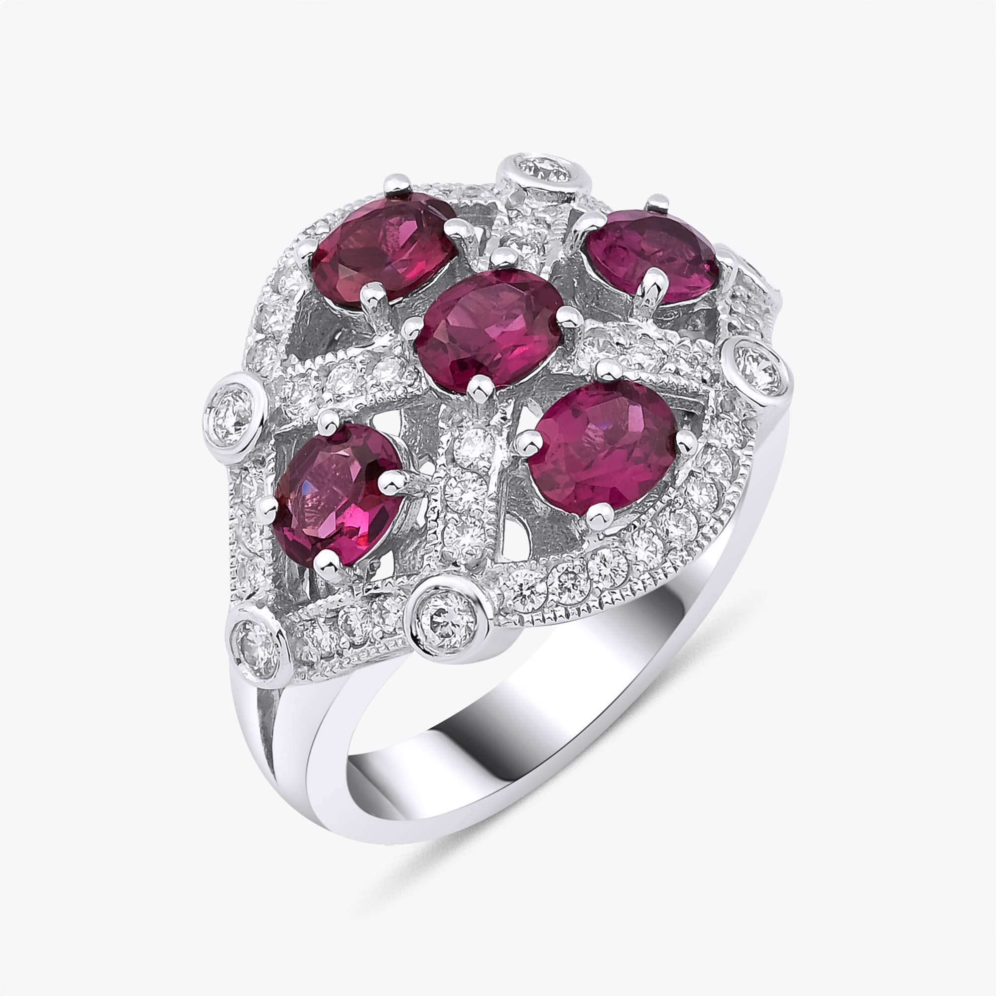 Pembe Turmalin ve Pırlanta Yüzük