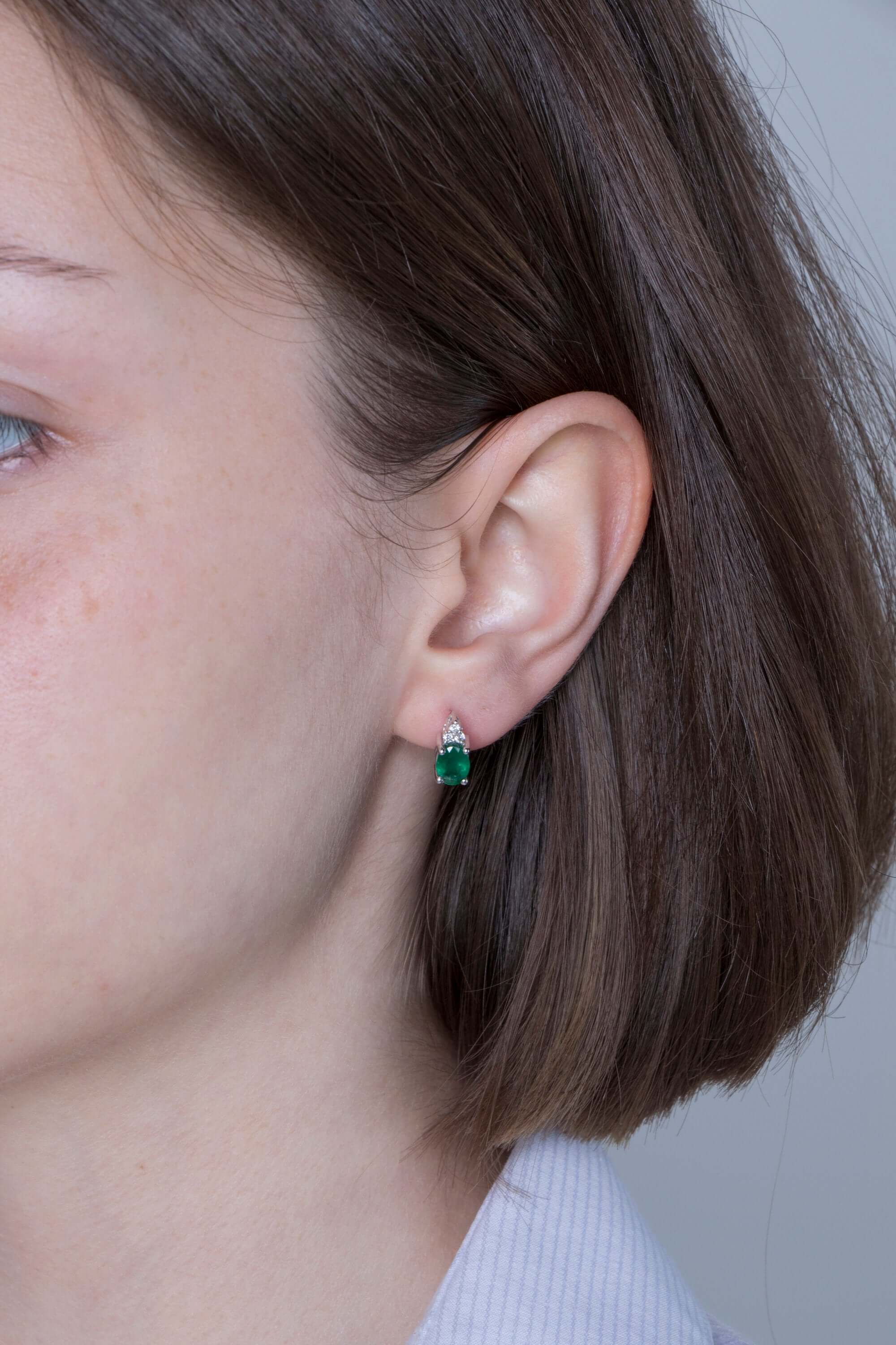 Zümrüt ve Pırlanta Küpe / Green Ovals