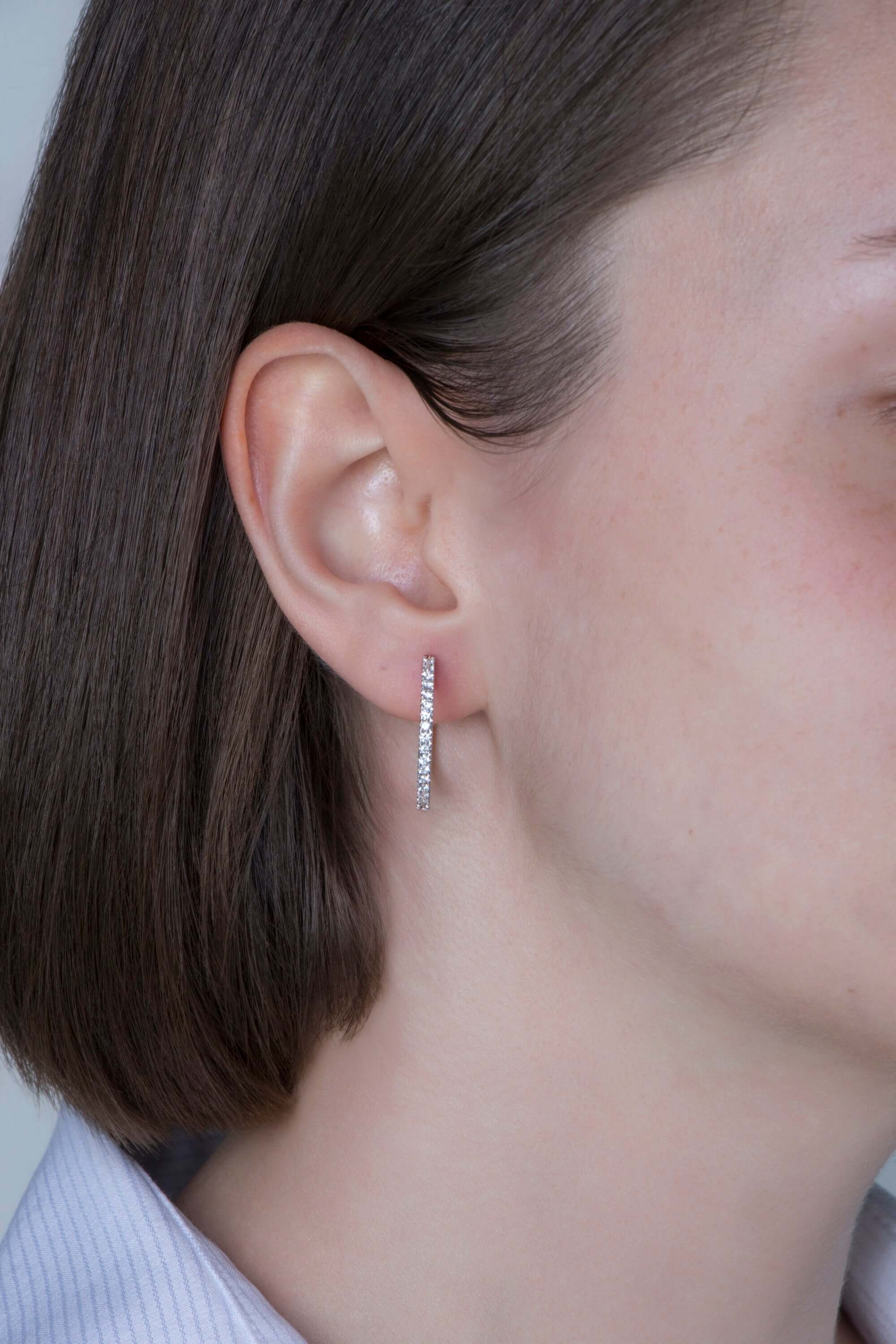 Büyük Pırlanta Halka Küpe / Extra Large