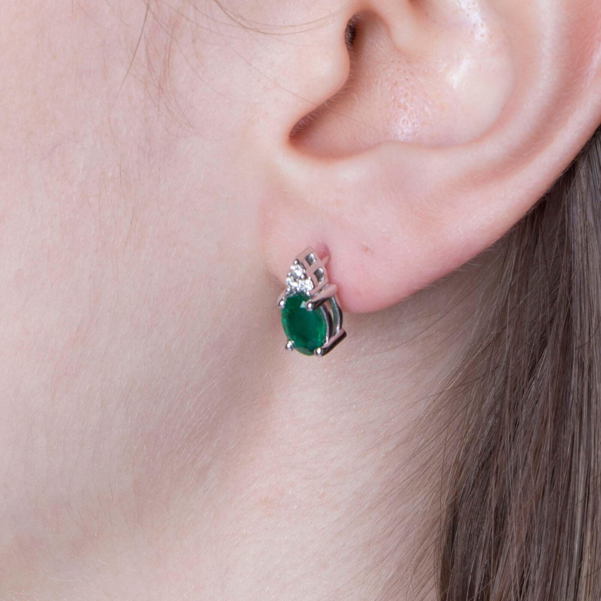 Zümrüt ve Pırlanta Küpe / Green Ovals