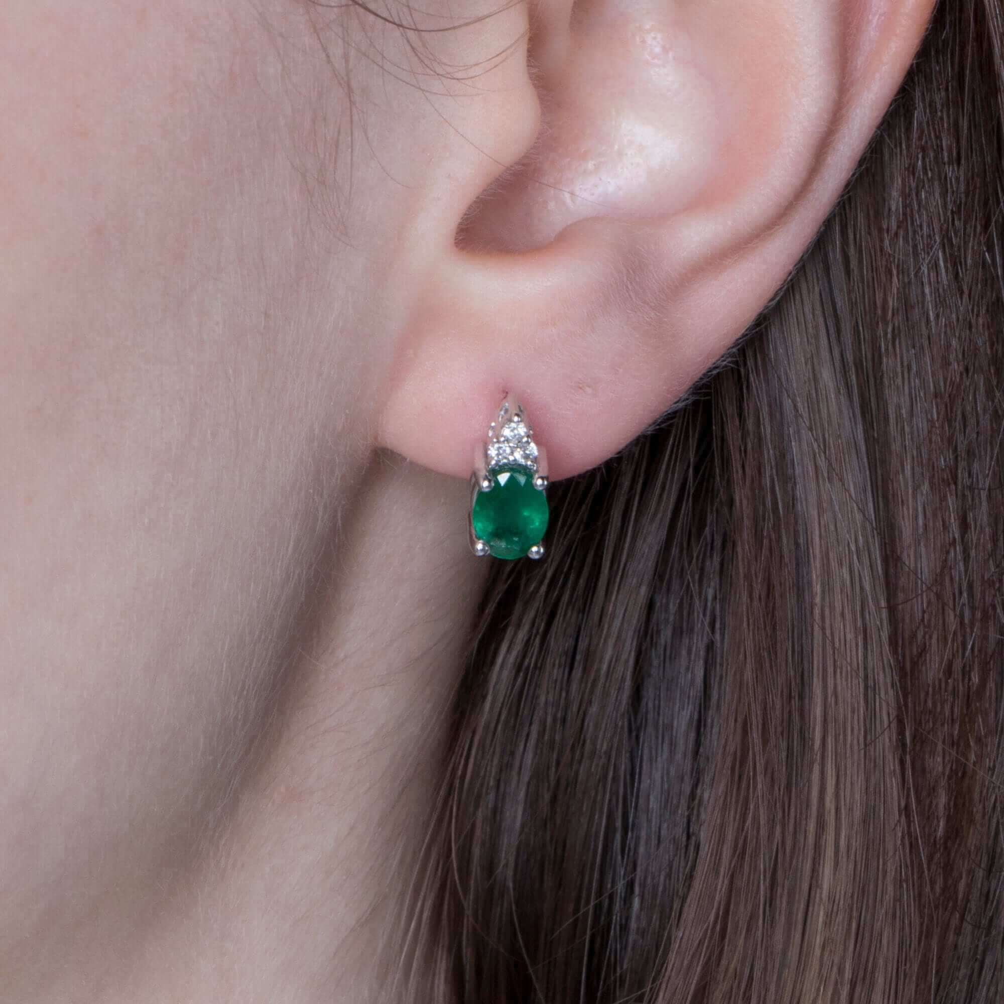 Zümrüt ve Pırlanta Küpe / Green Ovals