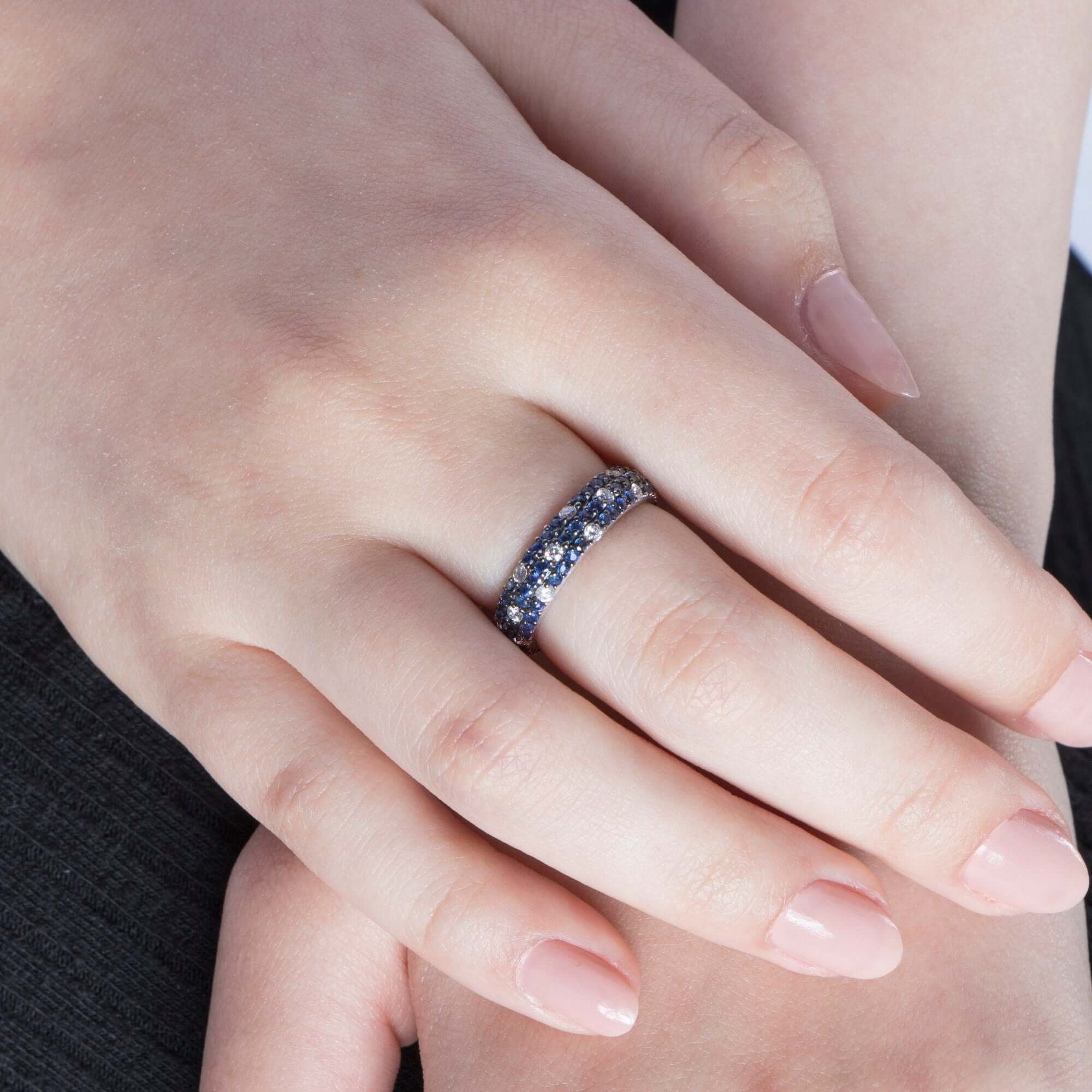 Safir ve Pırlanta Tamtur Yüzük / Blue Classic