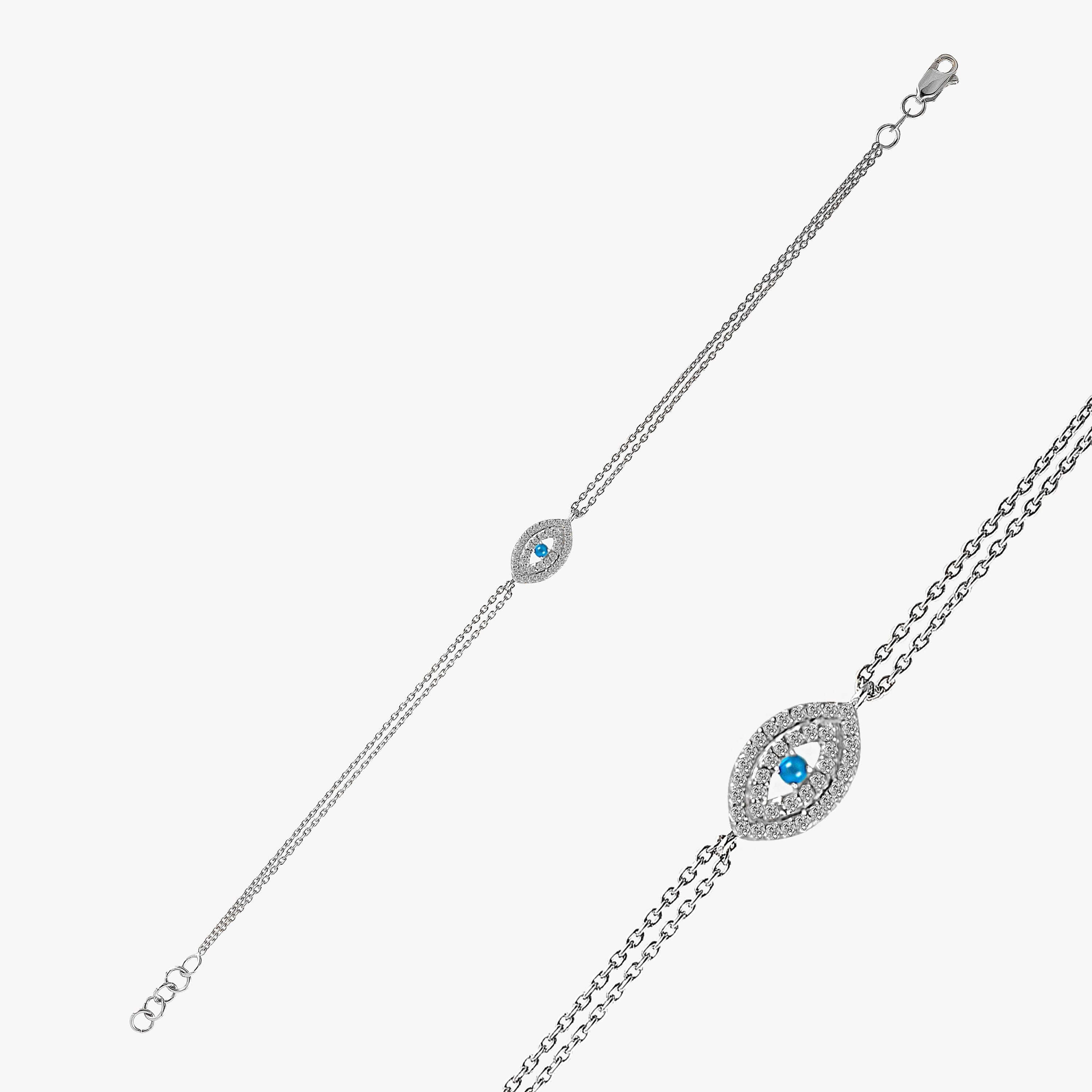 Turkuaz ve Pırlanta Göz Bileklik