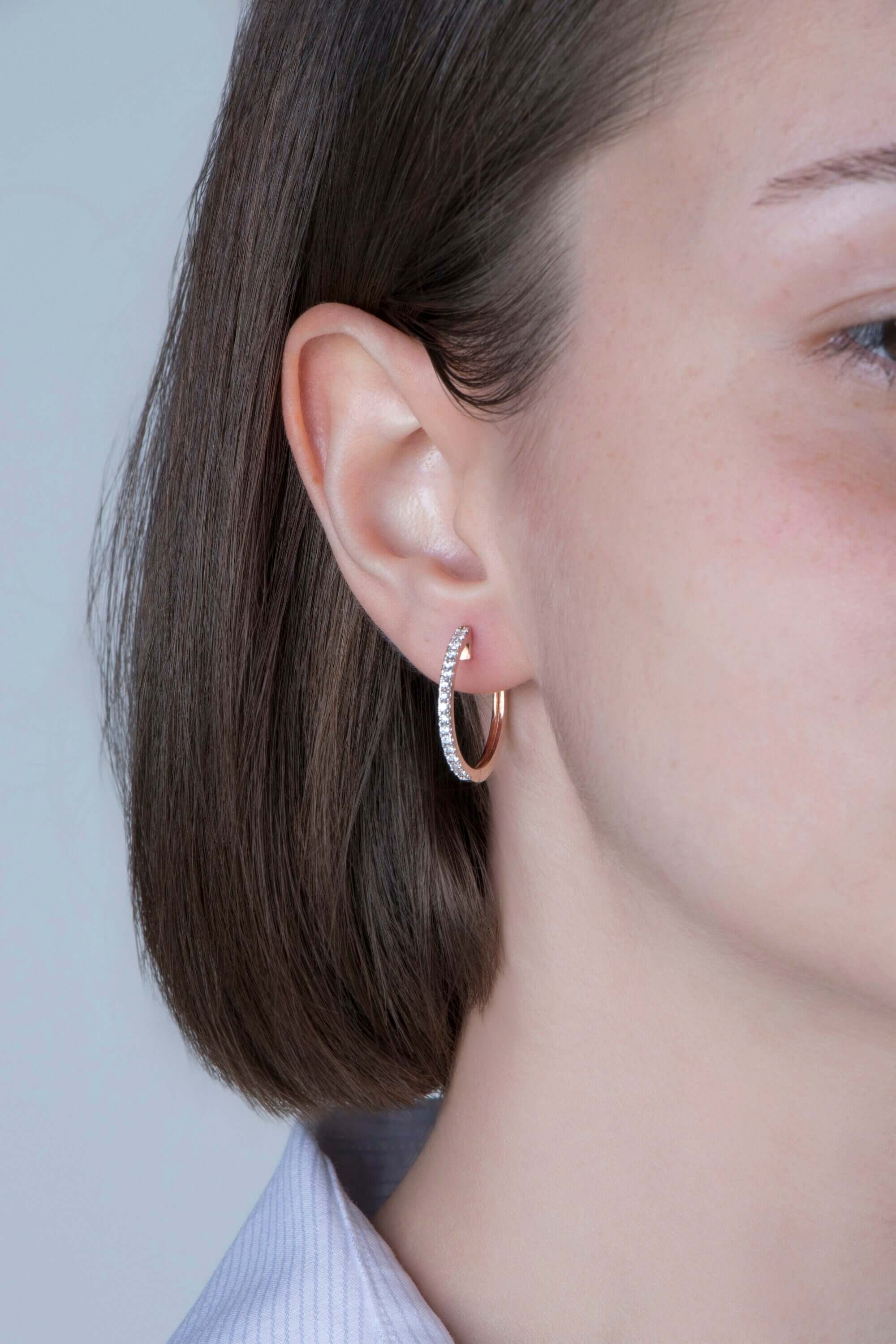 Büyük Pırlanta Halka Küpe / Extra Large