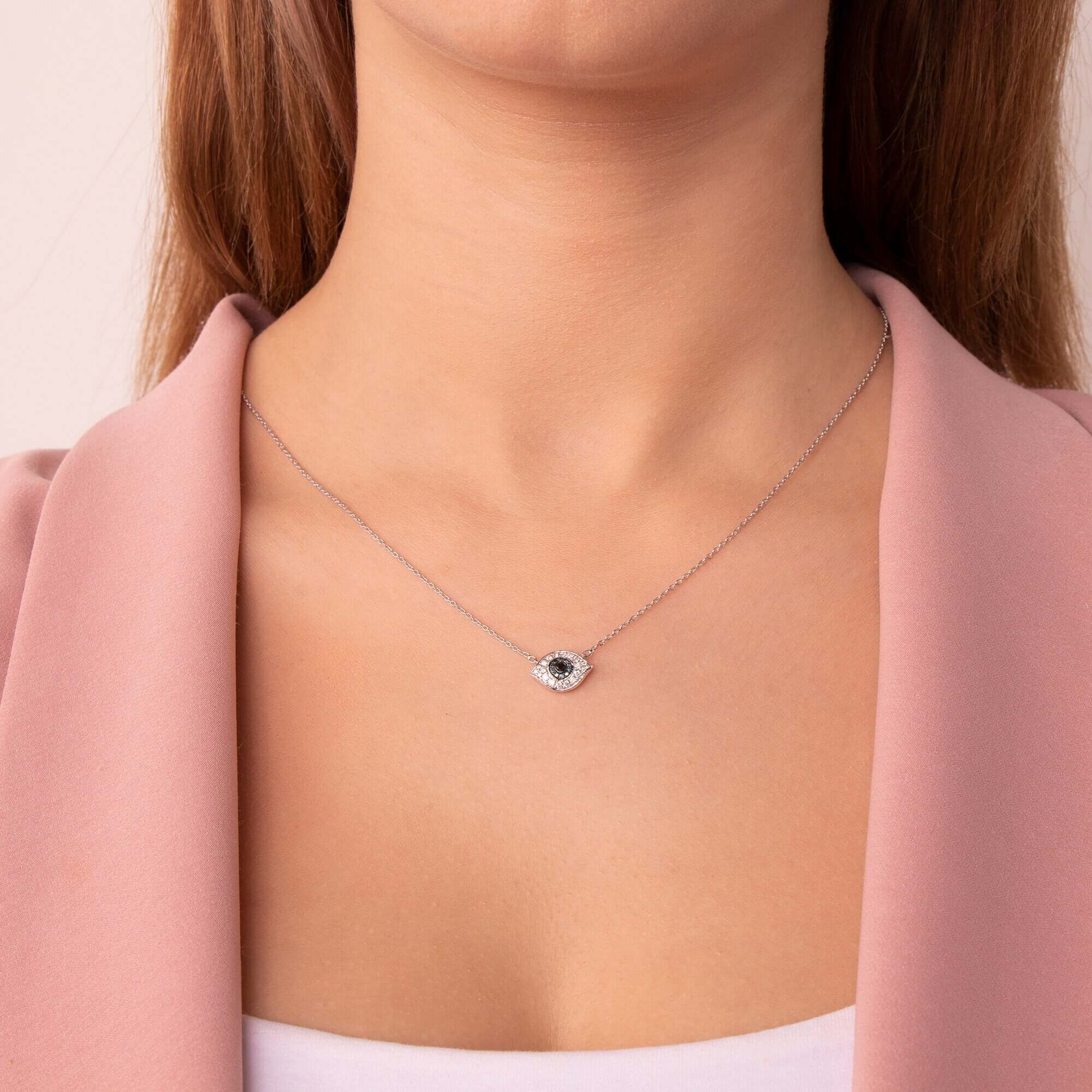 Renkli Pırlanta Göz Kolye