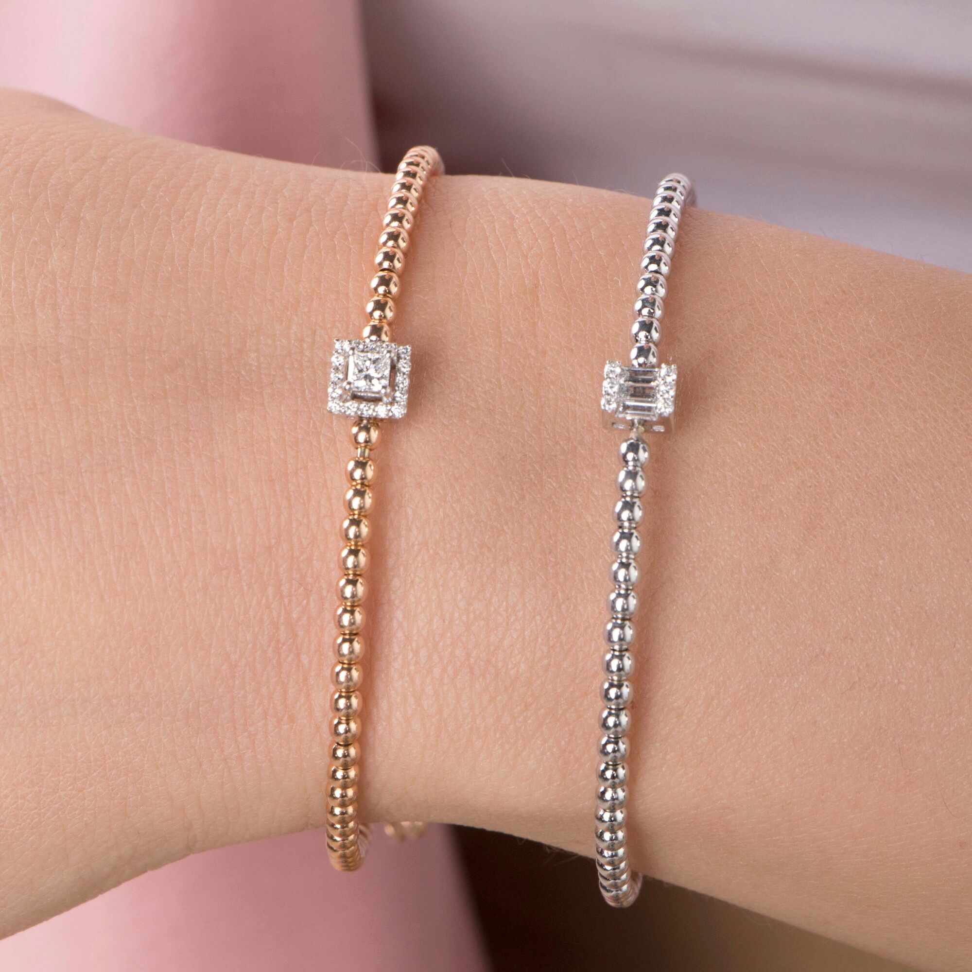 Prenses Kesim Pırlanta Tektaş Bilezik