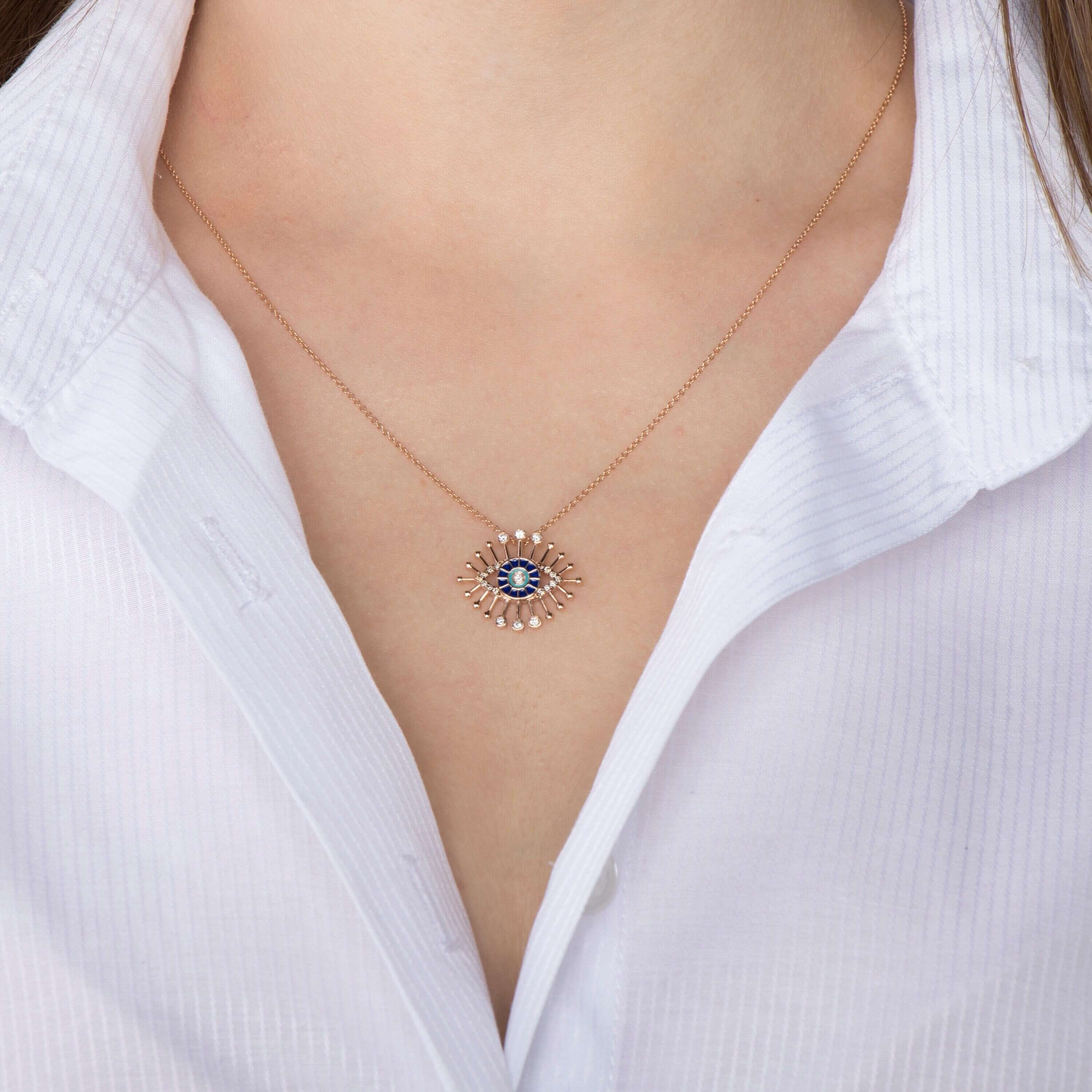 Pırlanta Talisman Göz Kolye