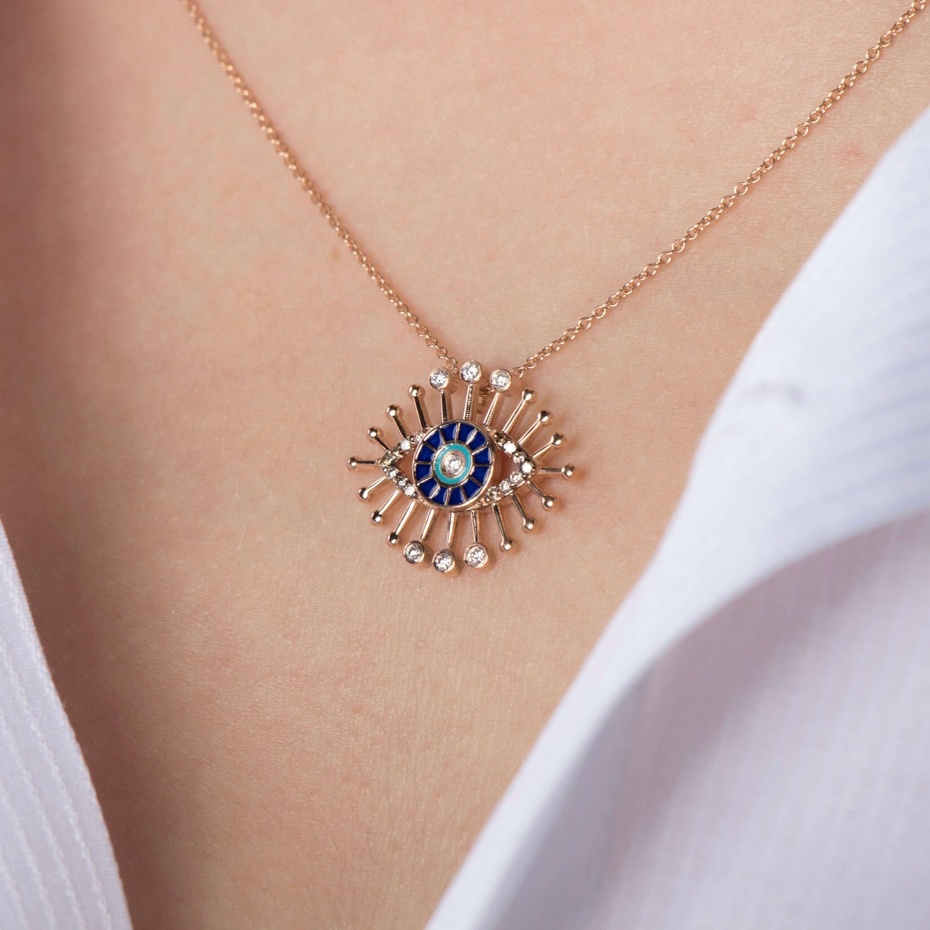 Pırlanta Talisman Göz Kolye