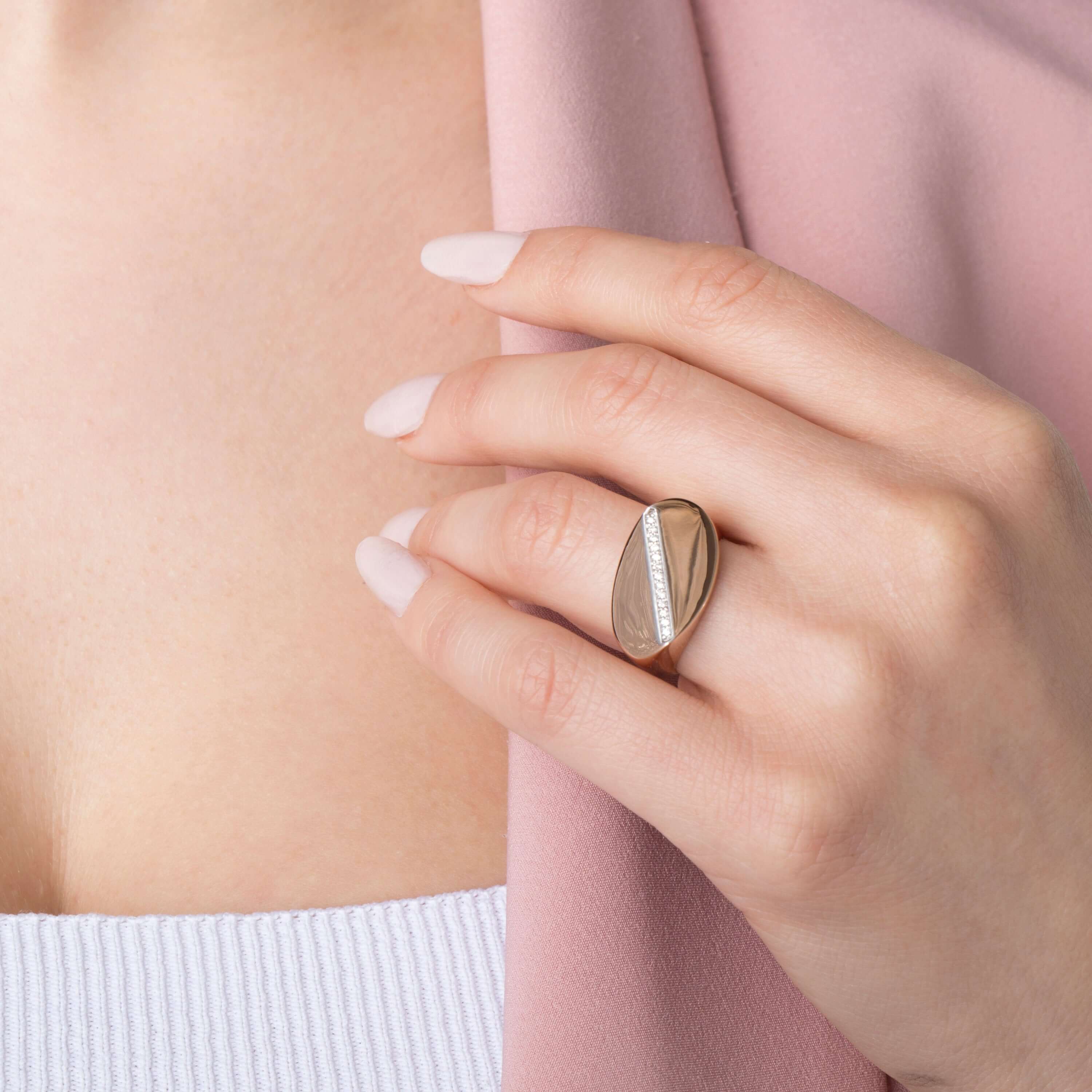 Modern Pırlanta Geometrik Yüzük