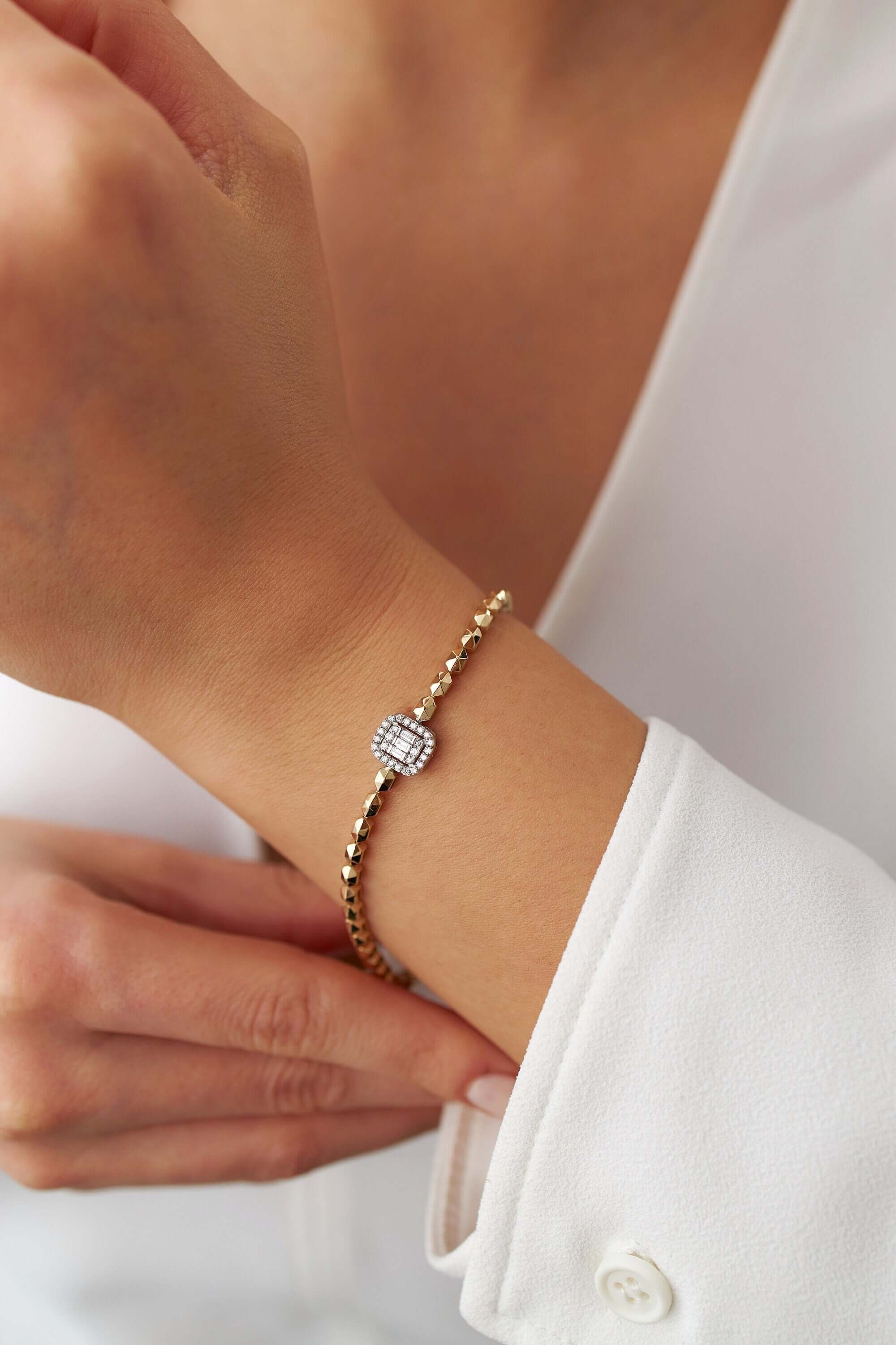 Pırlanta Geometrik Zincir Bileklik