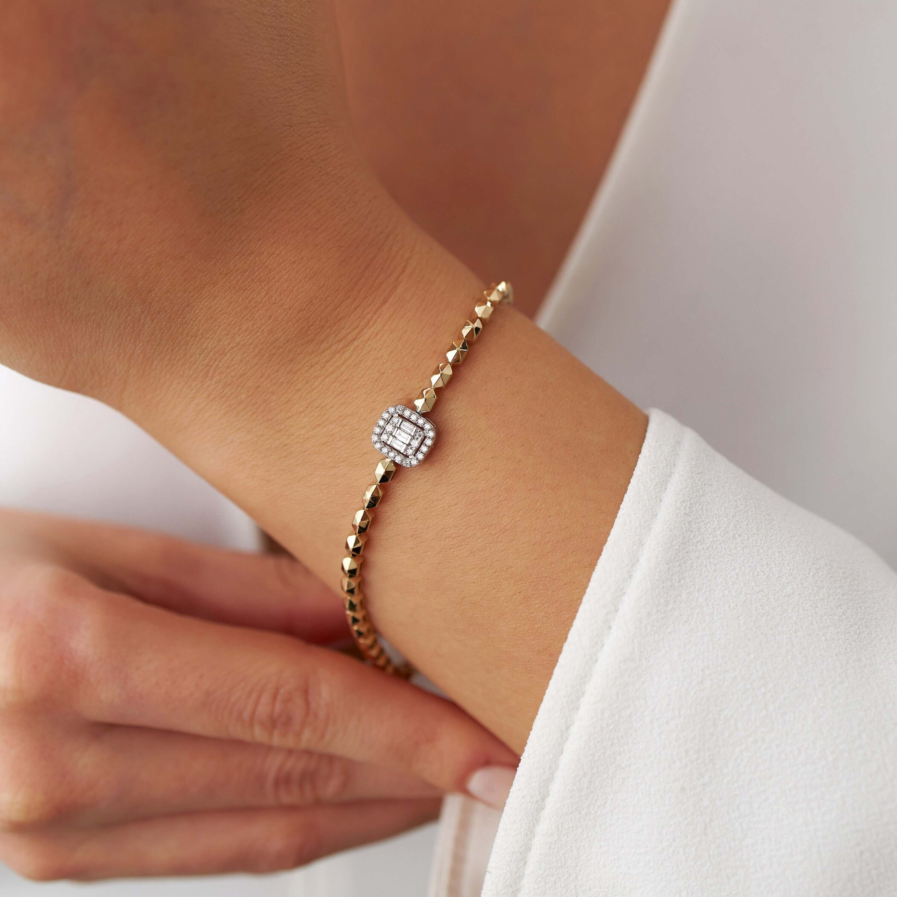 Pırlanta Geometrik Zincir Bileklik