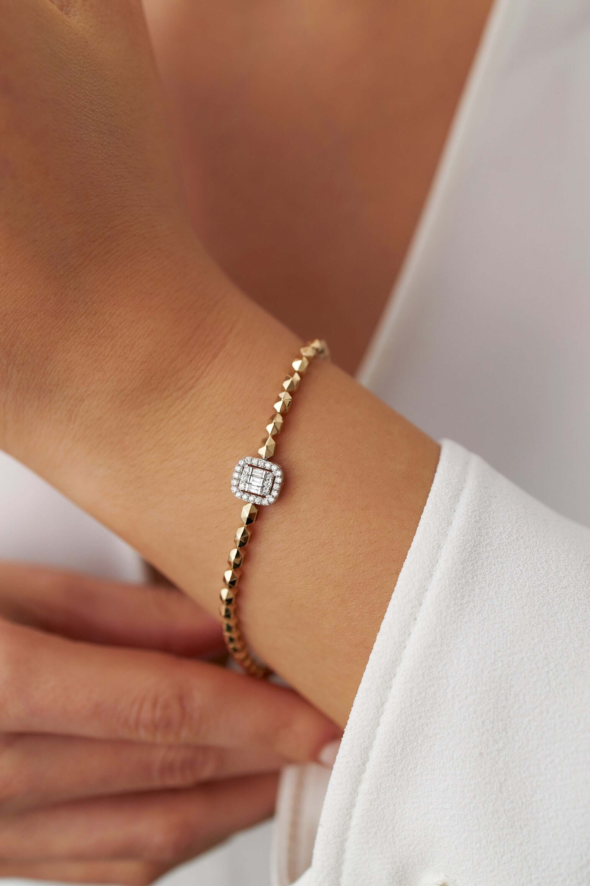 Pırlanta Geometrik Zincir Bileklik