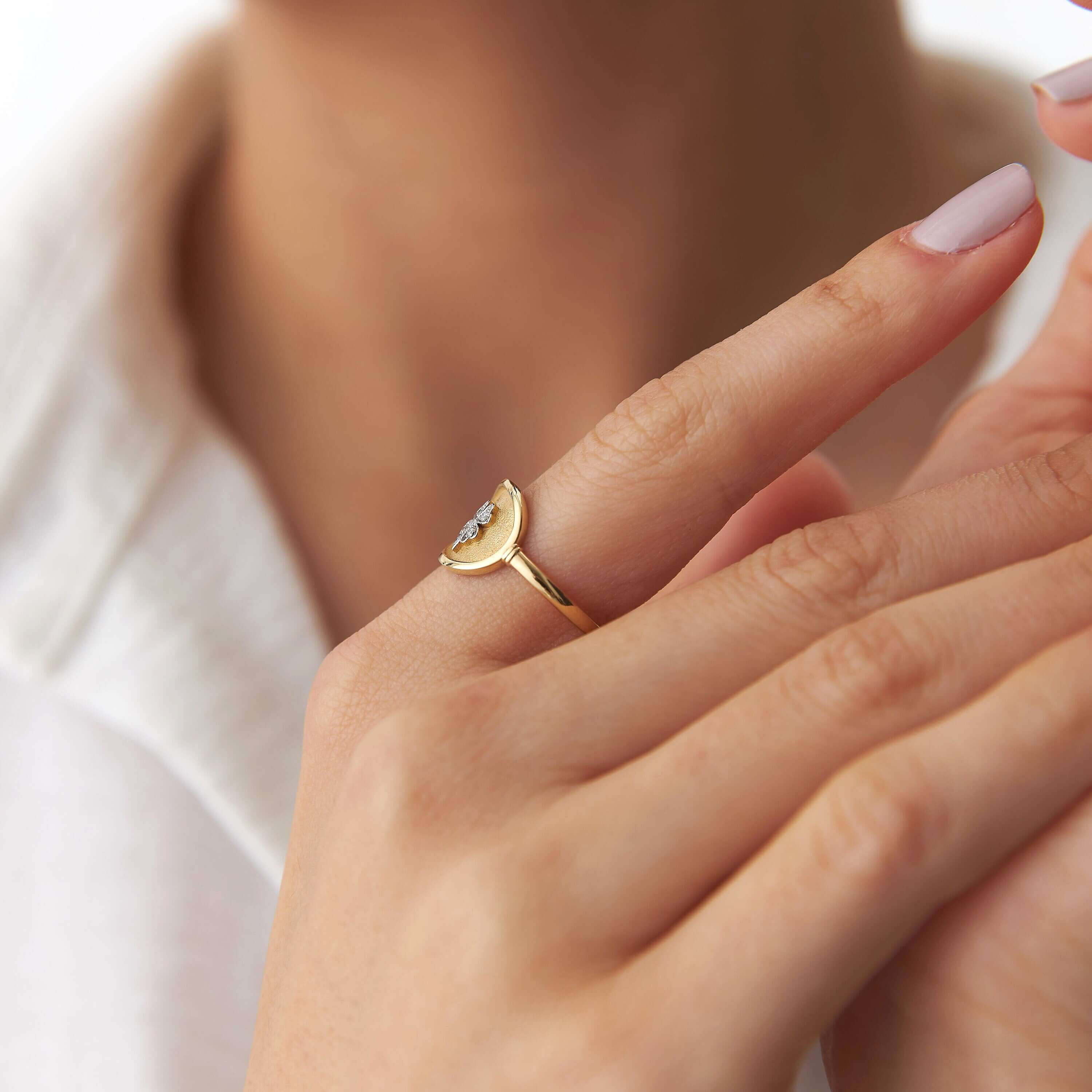 Vintage Dört Yapraklı Yonca Yüzük / Vintage Lucky Clover