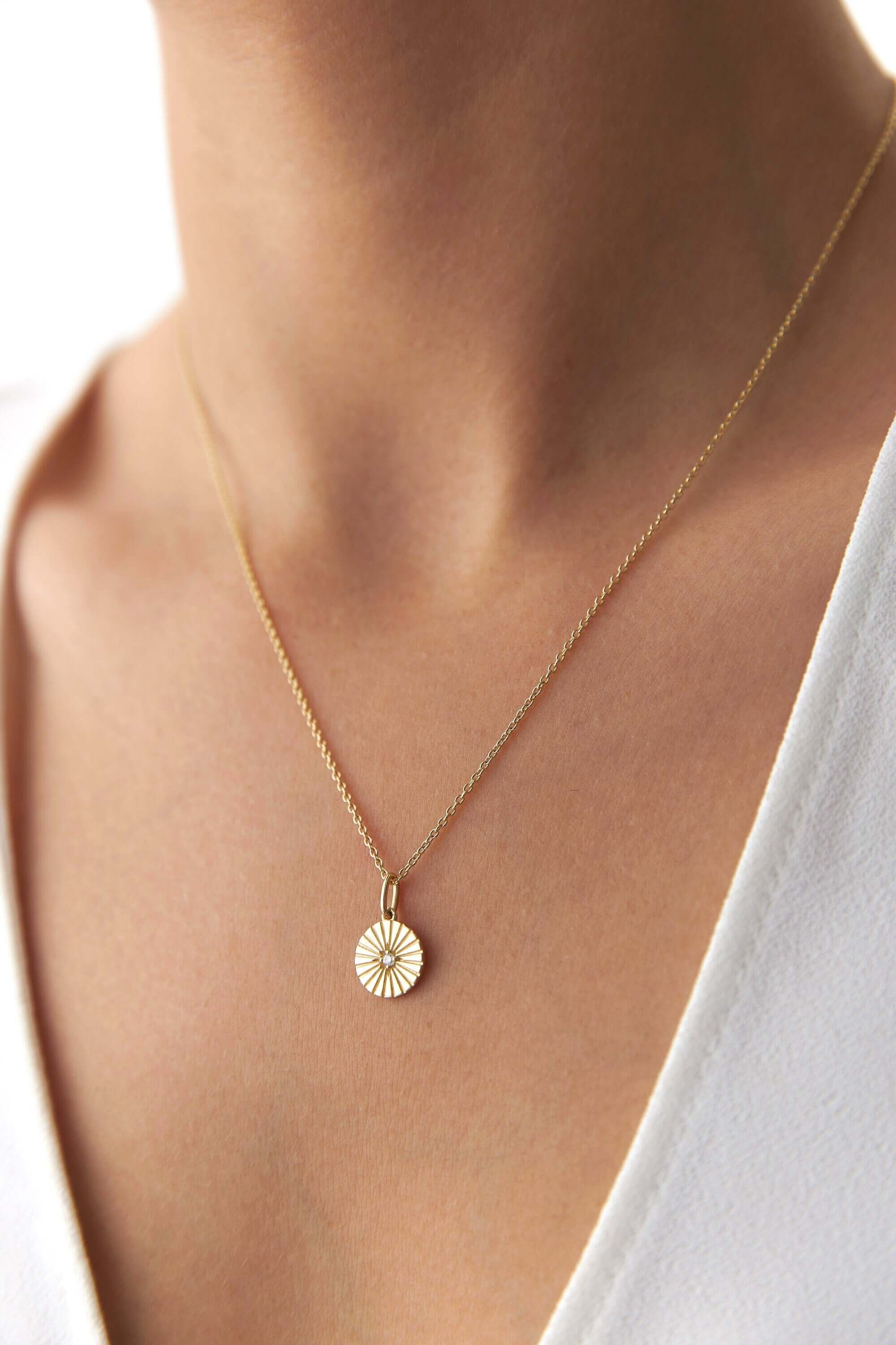 Mini Pırlanta Yuvarlak Kolye / Mini Circle