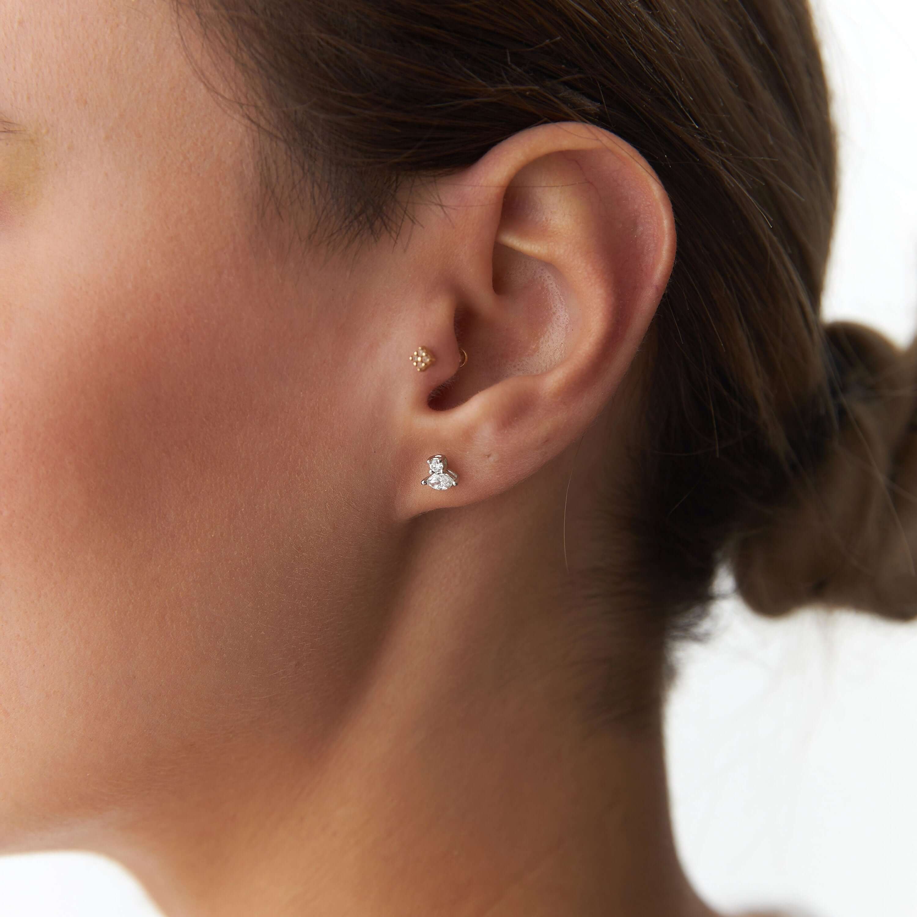 Markiz ve Yuvarlak Kesim Pırlanta Küpe