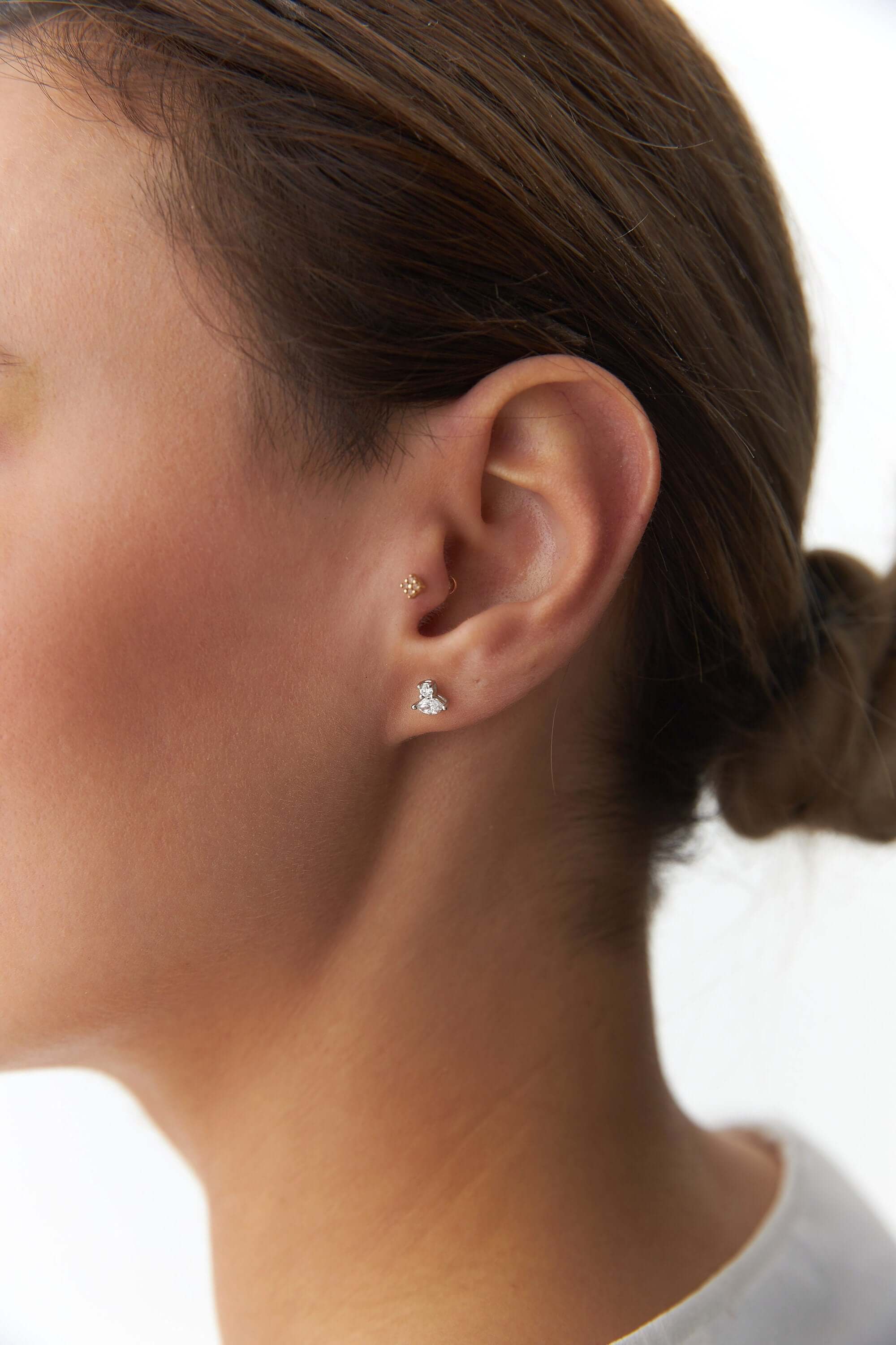 Markiz ve Yuvarlak Kesim Pırlanta Küpe