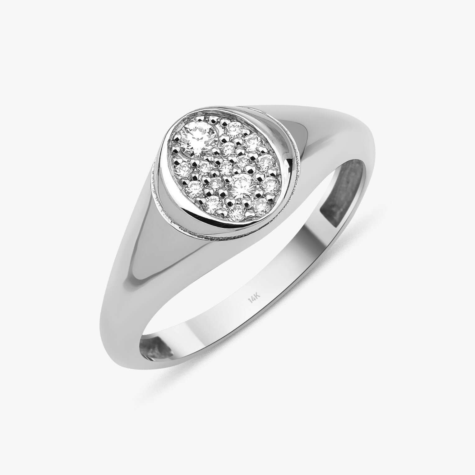 Modern Pave Oval Yüzük