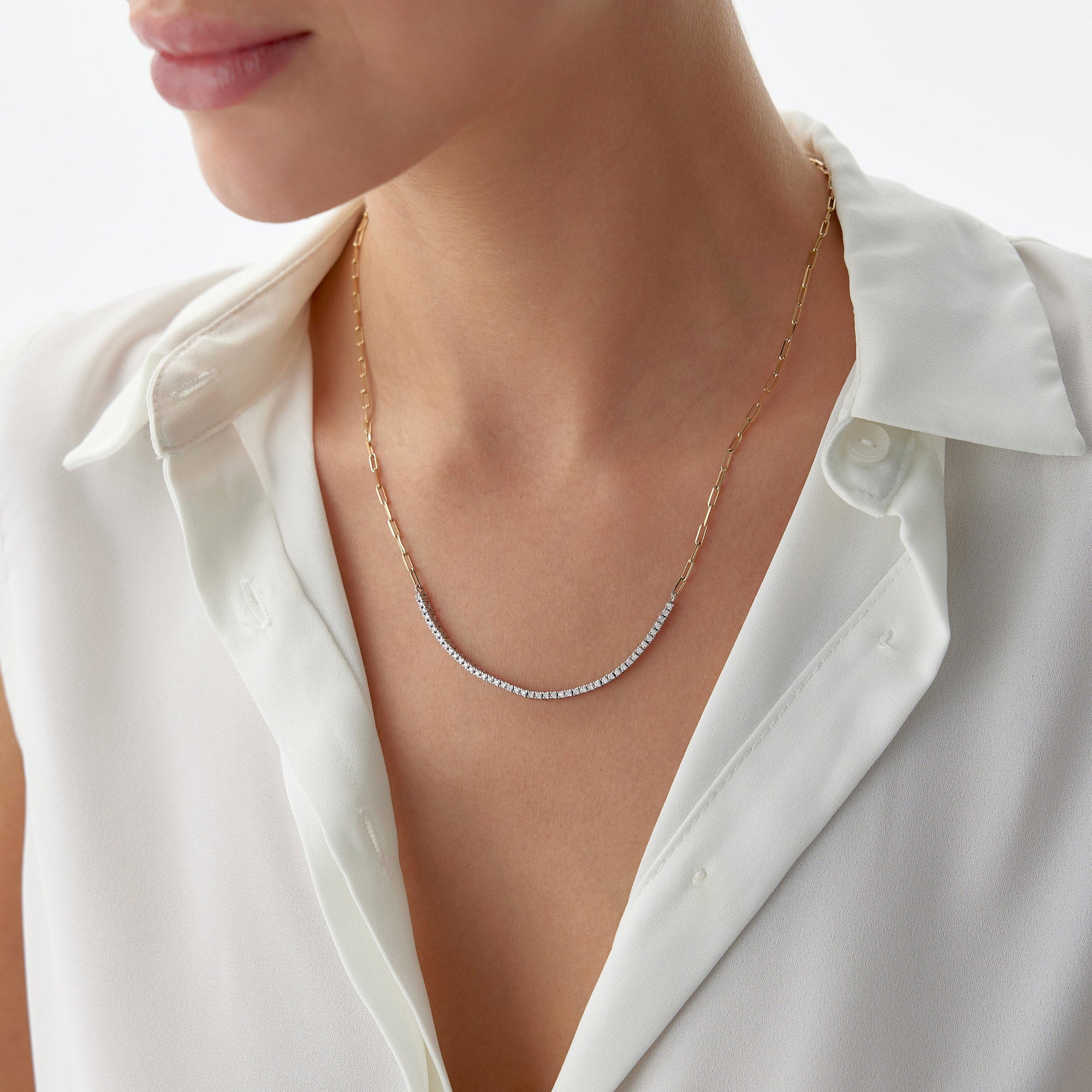 Modern Pırlanta Kolye / The Quarter Tennis Necklace