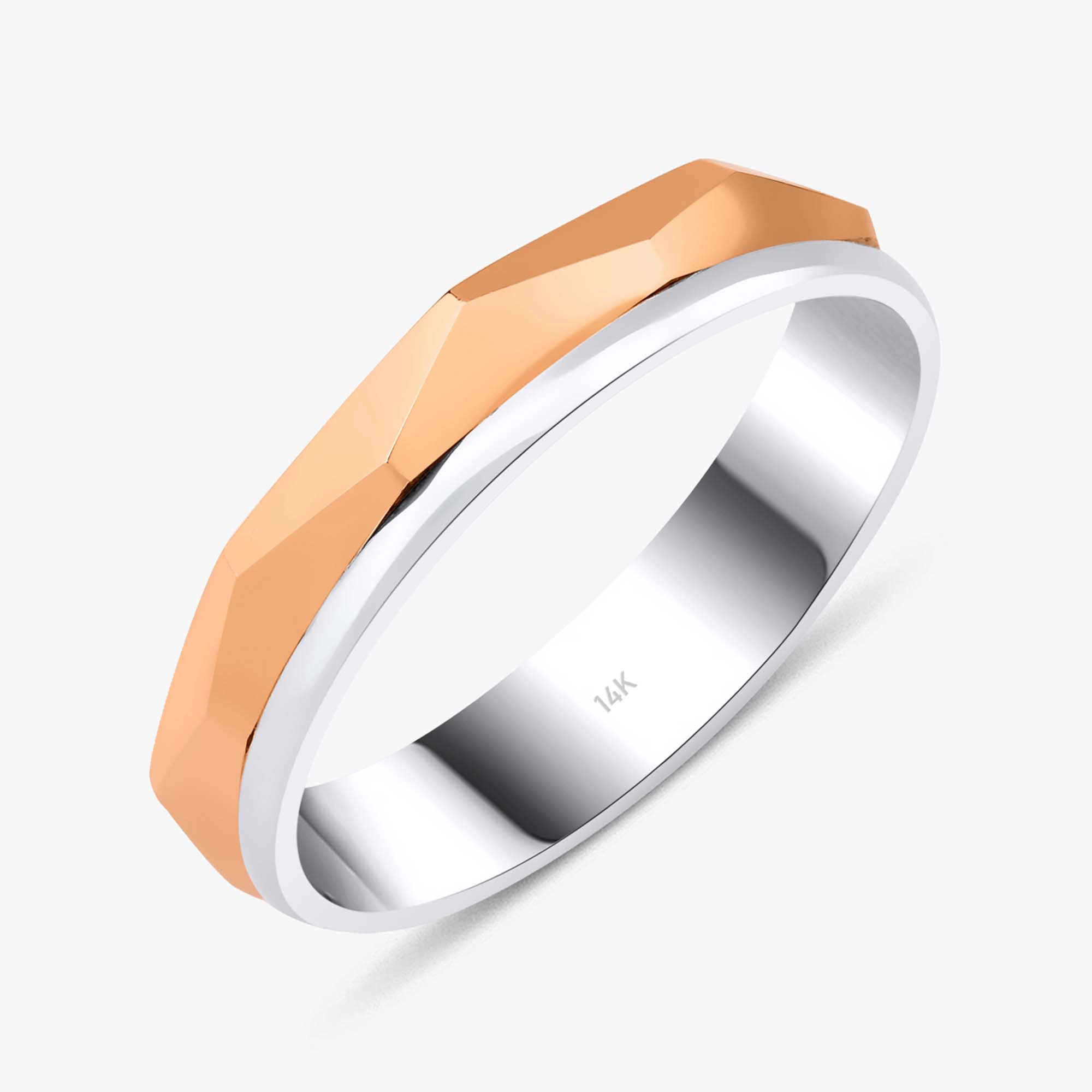 Çift Tonlu Modern Alyans Seti / Two Tone Modern