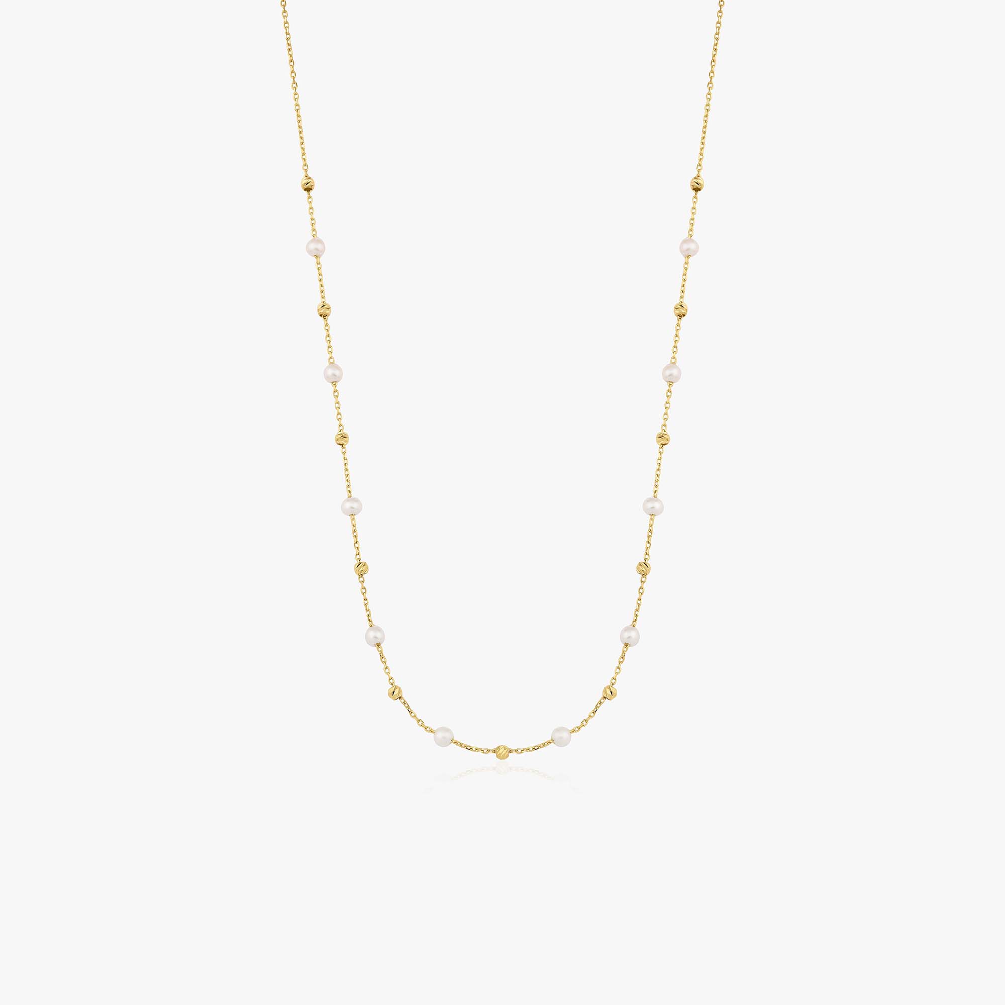 Minimal İnci ve Dorika Top Sıra Kolye