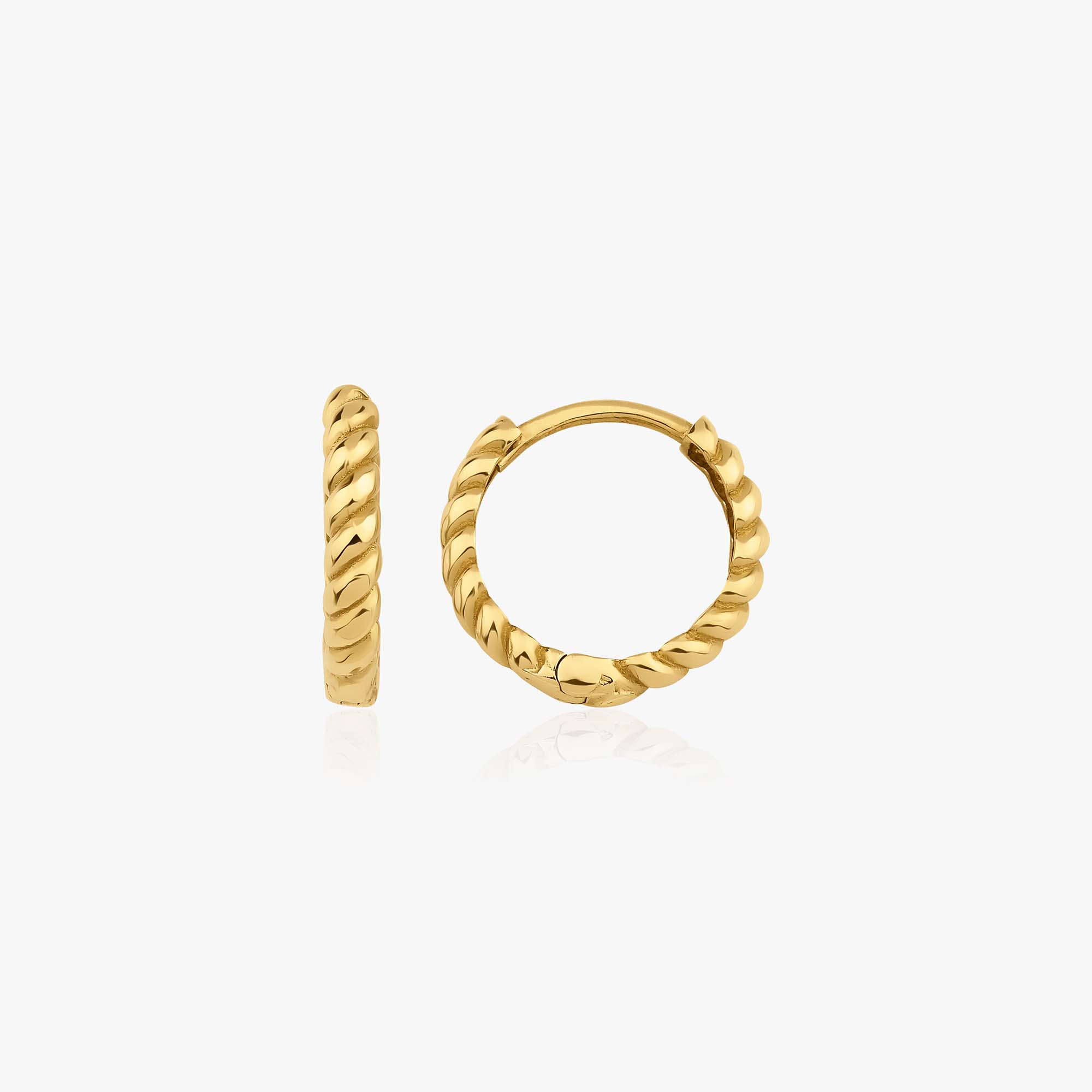 Altın Twist Halka Küpe