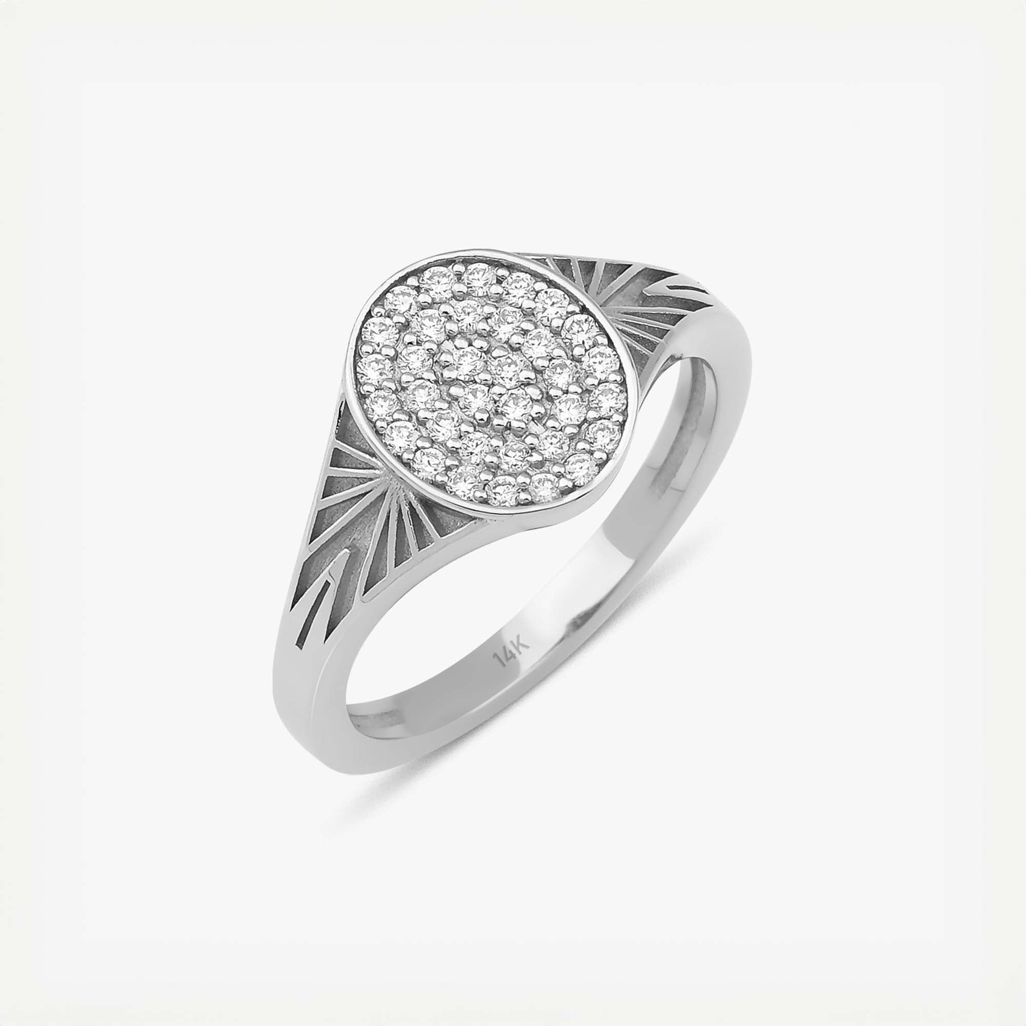 Pırlanta Sunrise Serçe Parmak Yüzük / Sunrise Signet Ring