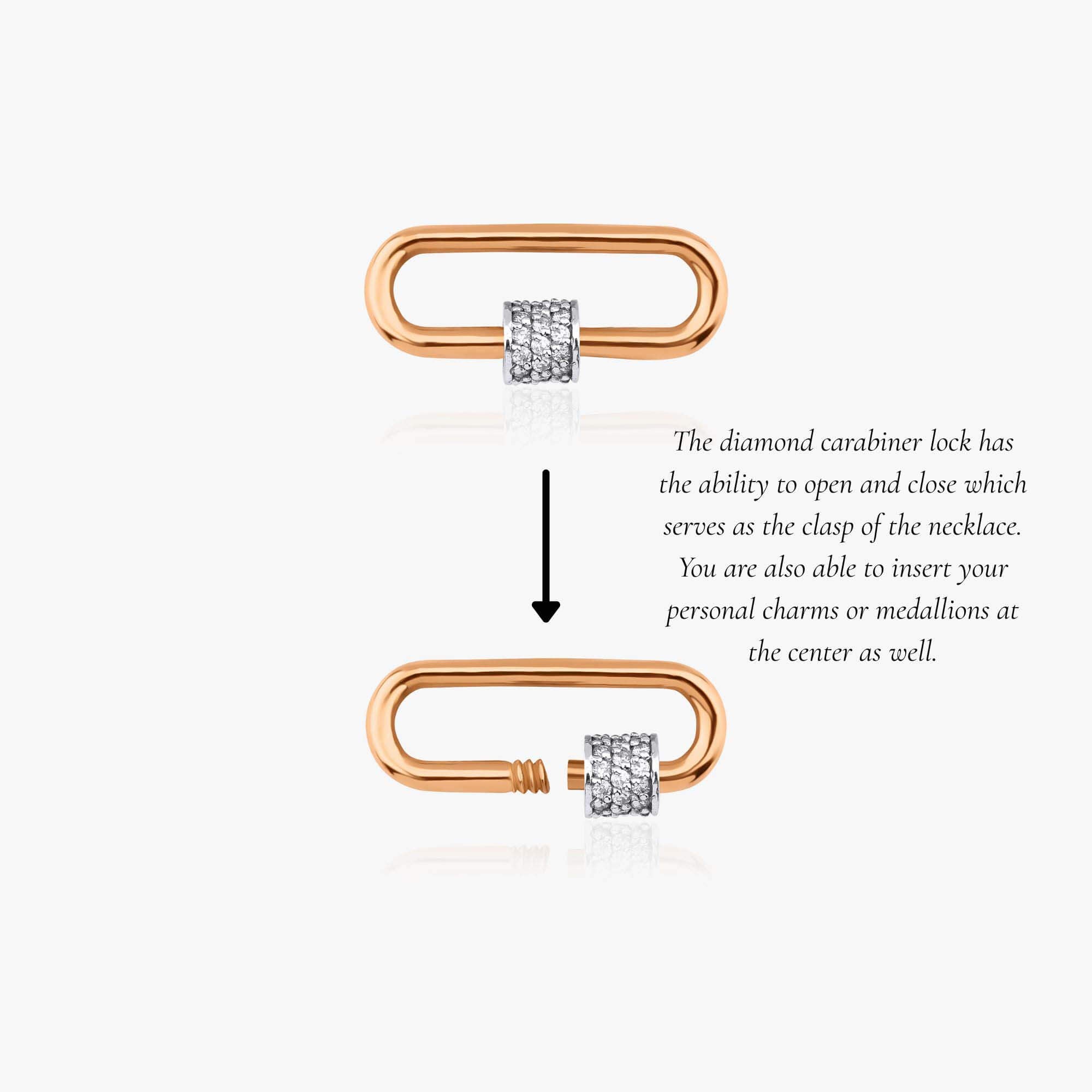 Minimal Pırlanta Carabiner Kilit / Mini Carabiner