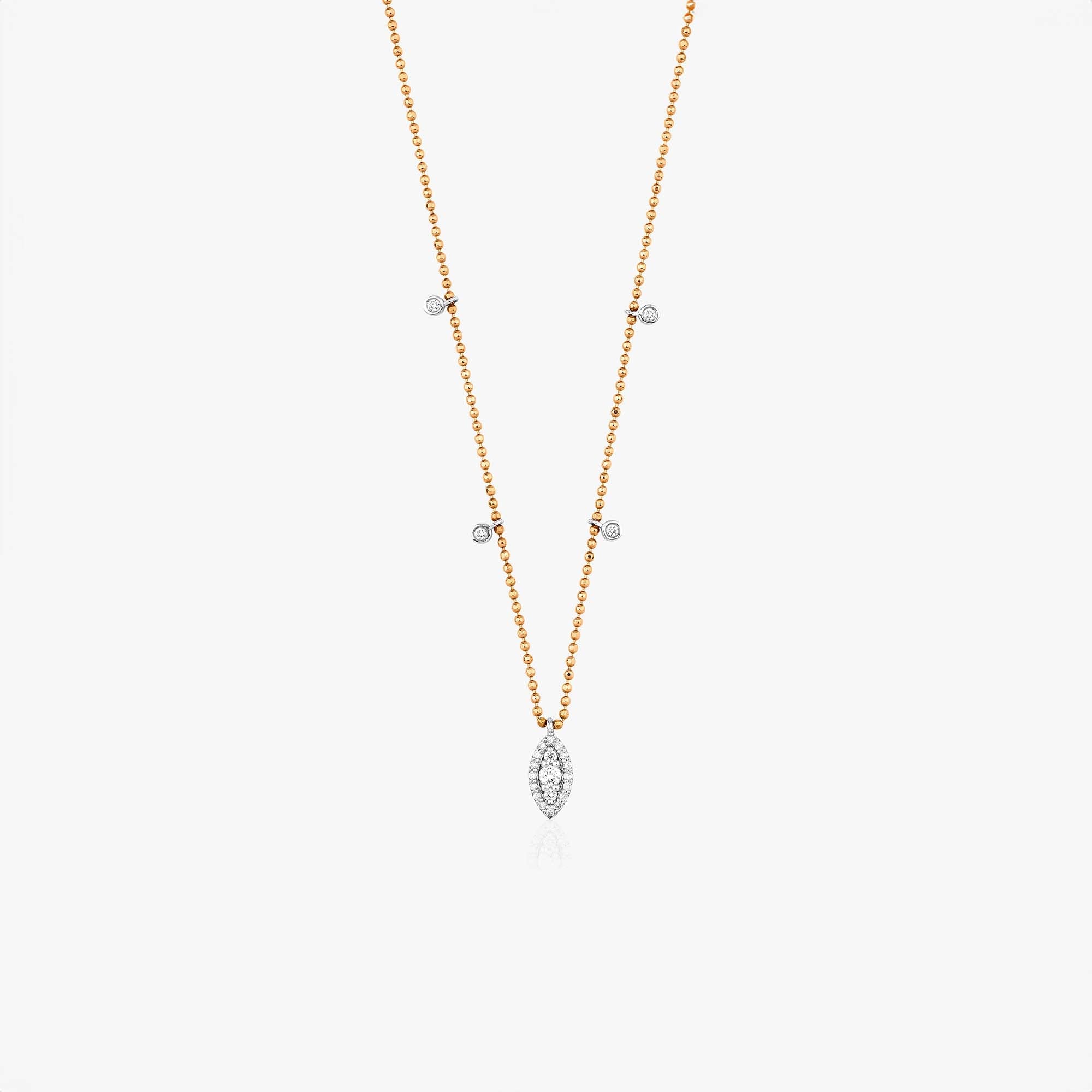 Top Zincirli Pırlanta Mızrak Kolye / Diamond Spear