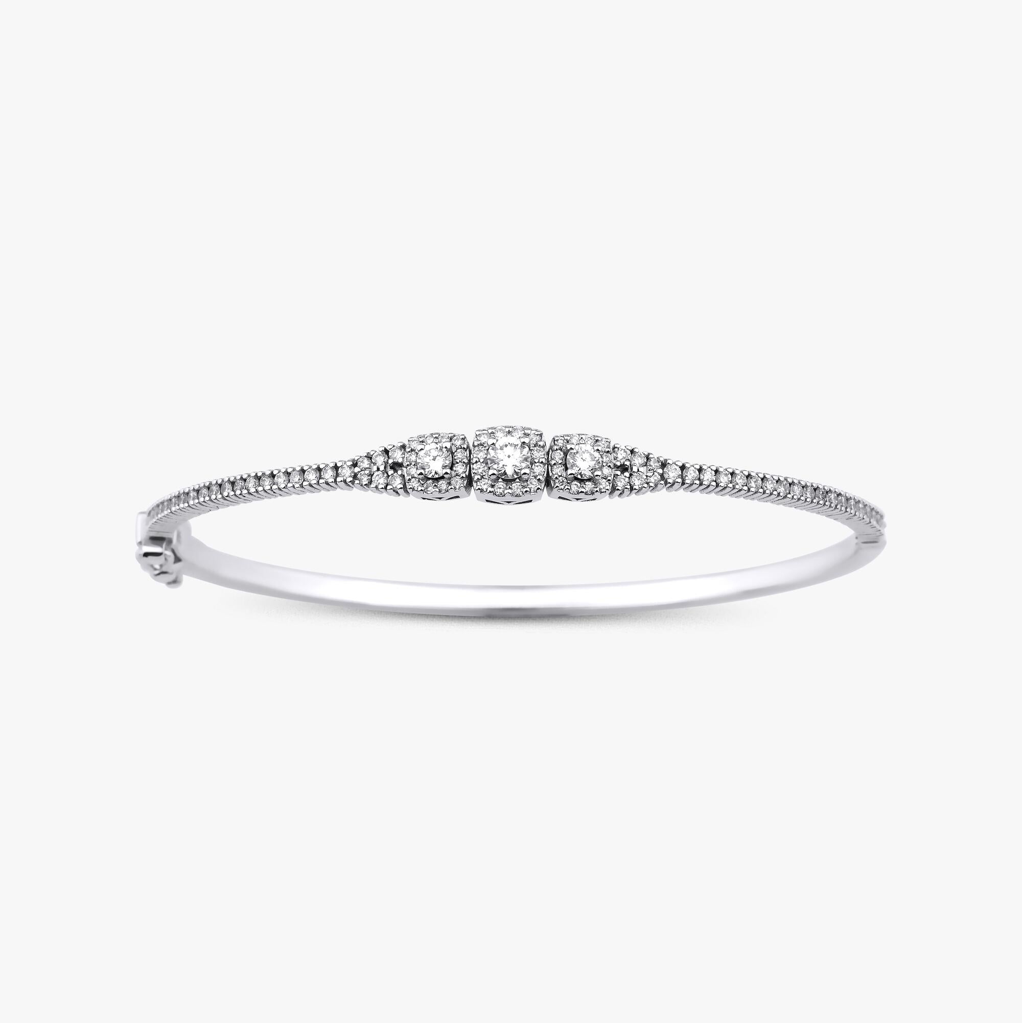 Pırlanta Üçtaş Bilezik / Triple Diamond Bangle