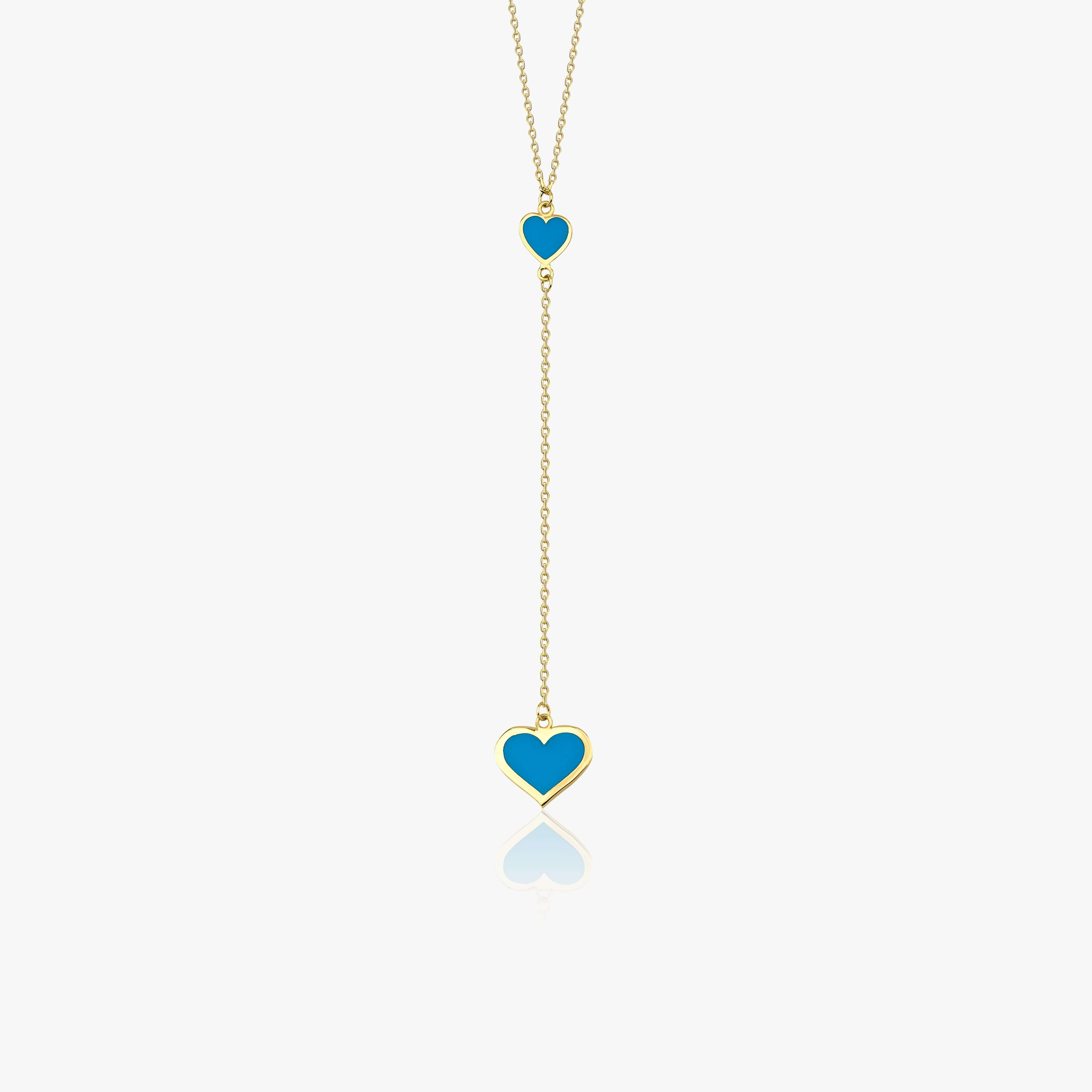 Kalp Lariat Kolye / Blue Heart Lariat