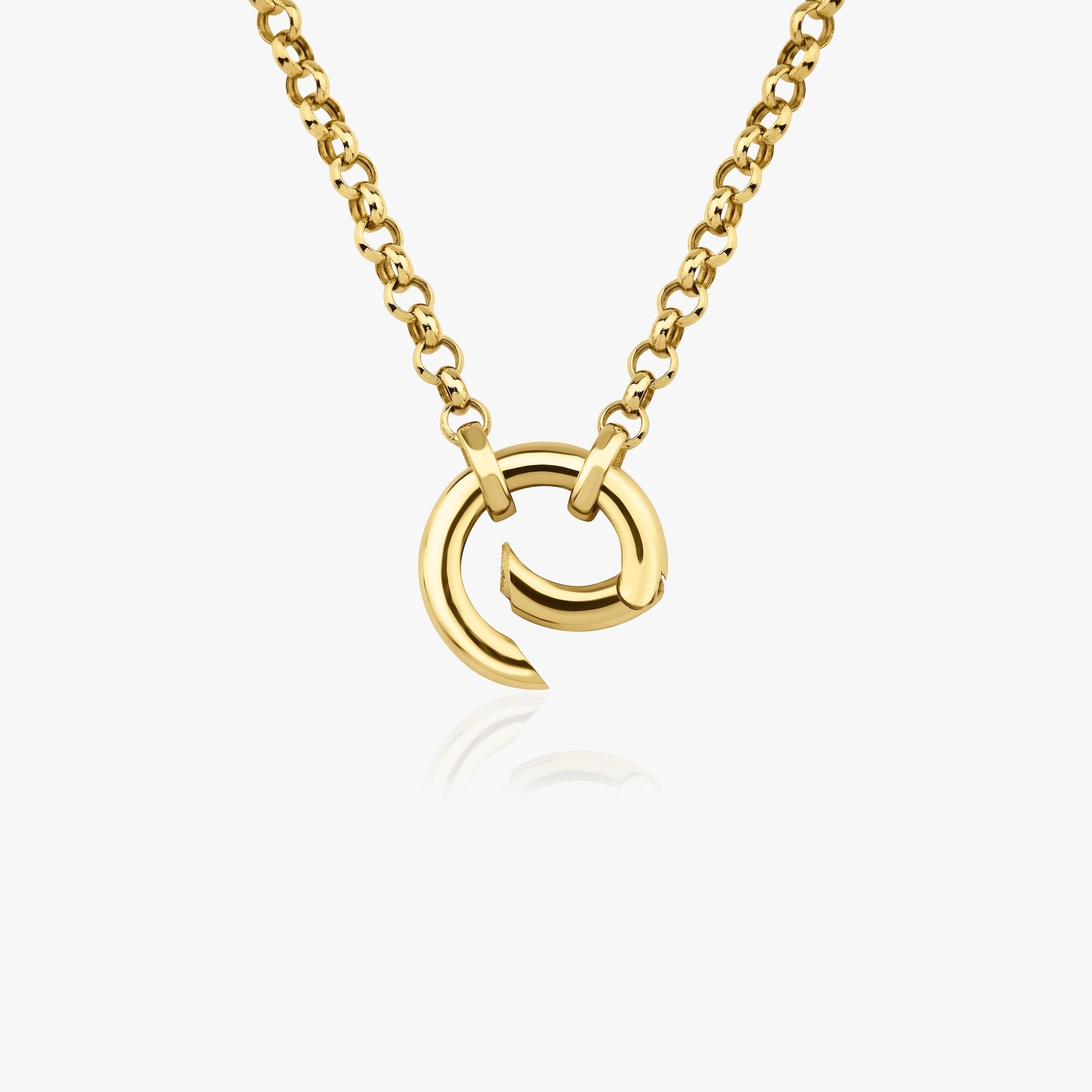 Yuvarlak Kilitli Madalyon Taşıyıcı Kolye / Charm Holder