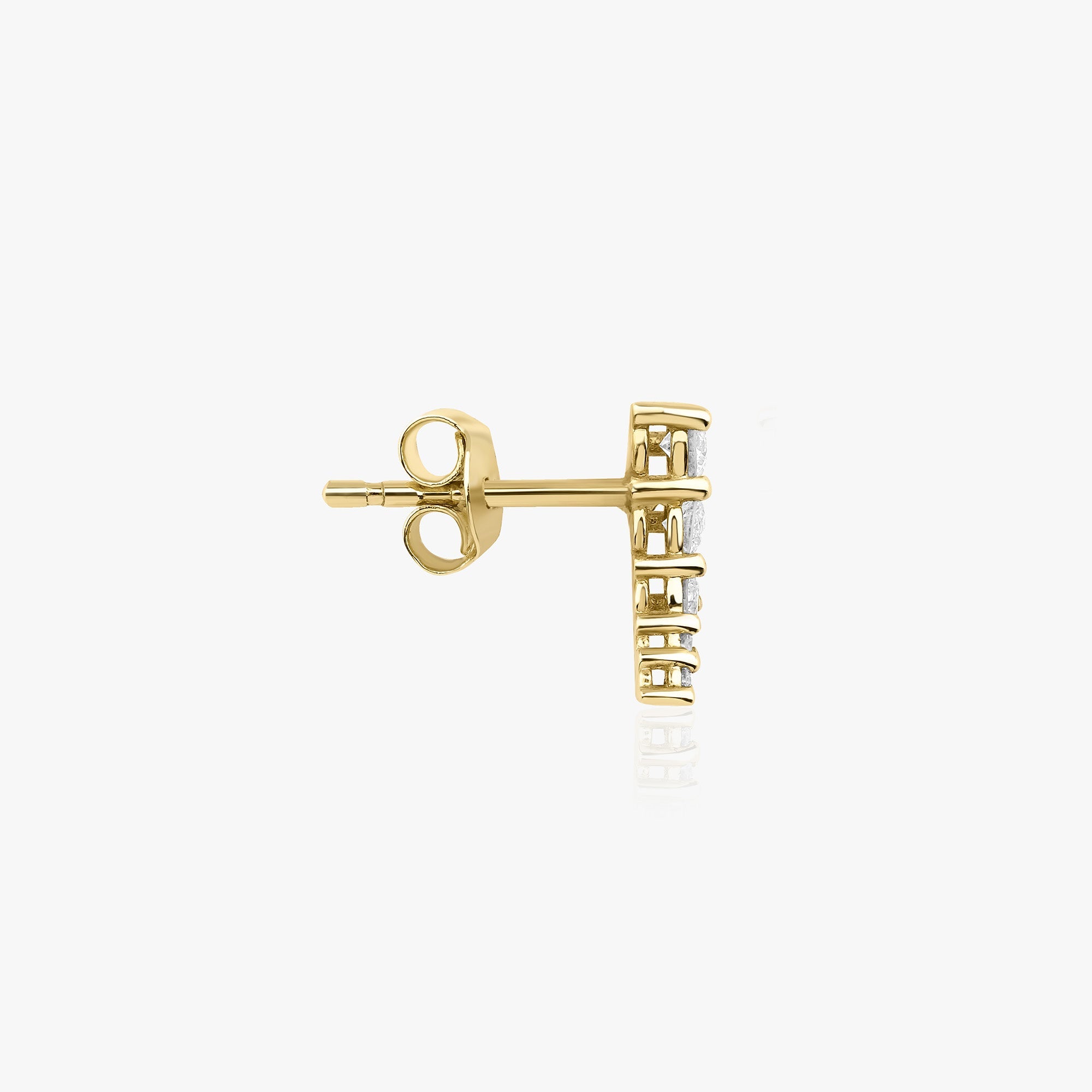 Minimal Pırlanta Kuyruklu Yıldız Küpe / Mini Diamond Comet