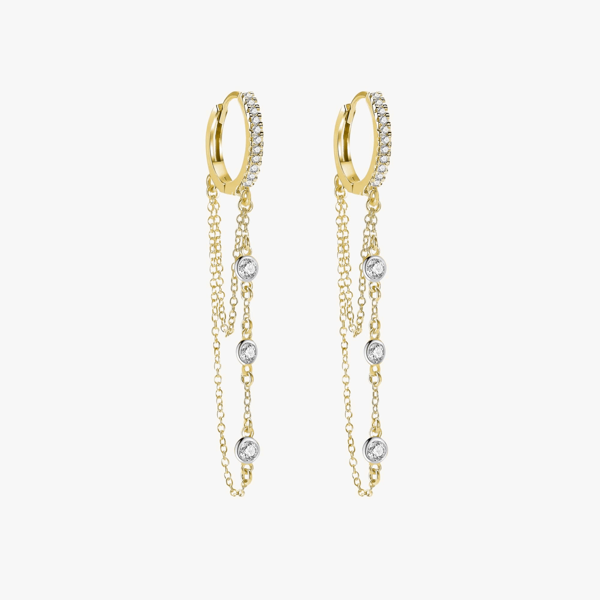 Asılı Pırlanta Halka Küpe / Floating Diamonds