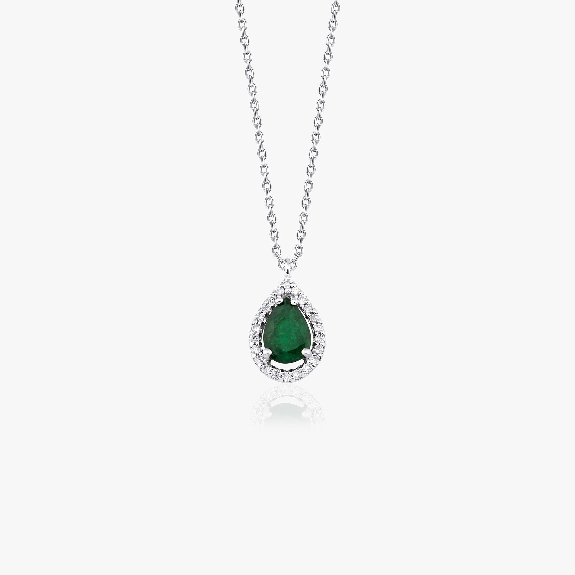 Damla Kesim Zümrüt ve Pırlanta Kolye / Green Drop