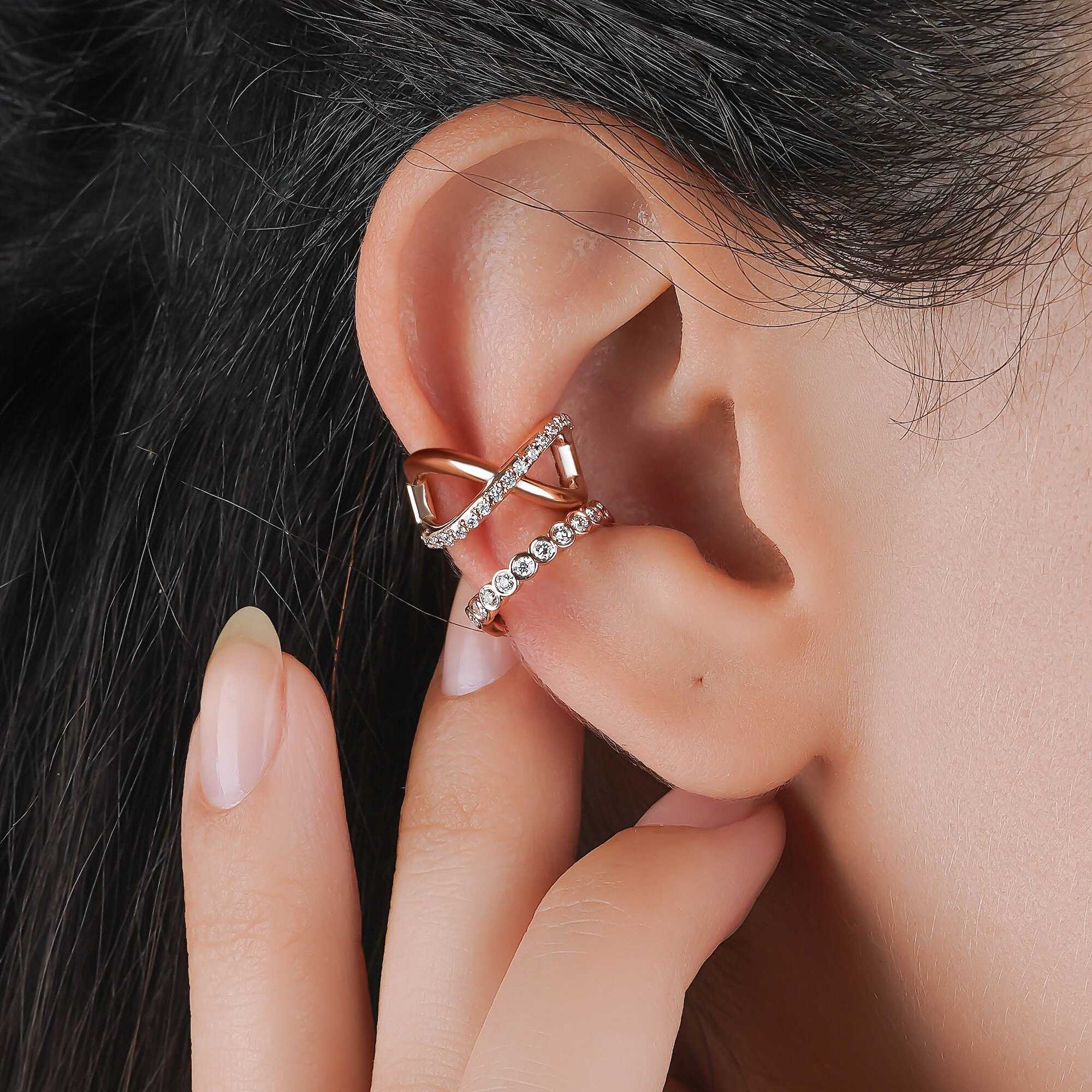 Bezel Set Ear Cuff