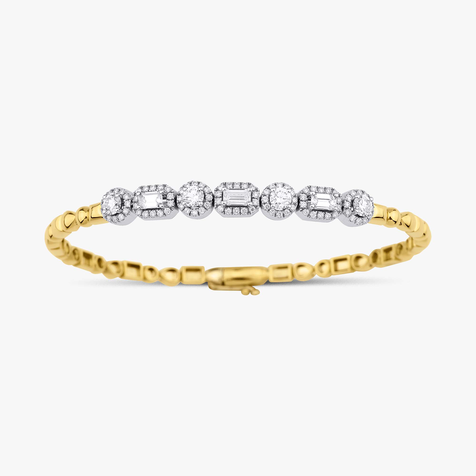 Zümrüt ve Yuvarlak Kesim Pırlanta Bilezik / Emerald Cut
