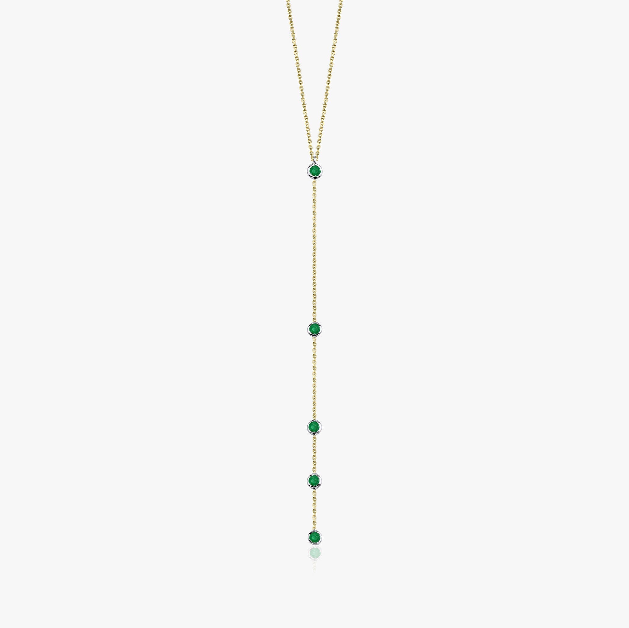 Uzun Zümrüt Lariat Kolye