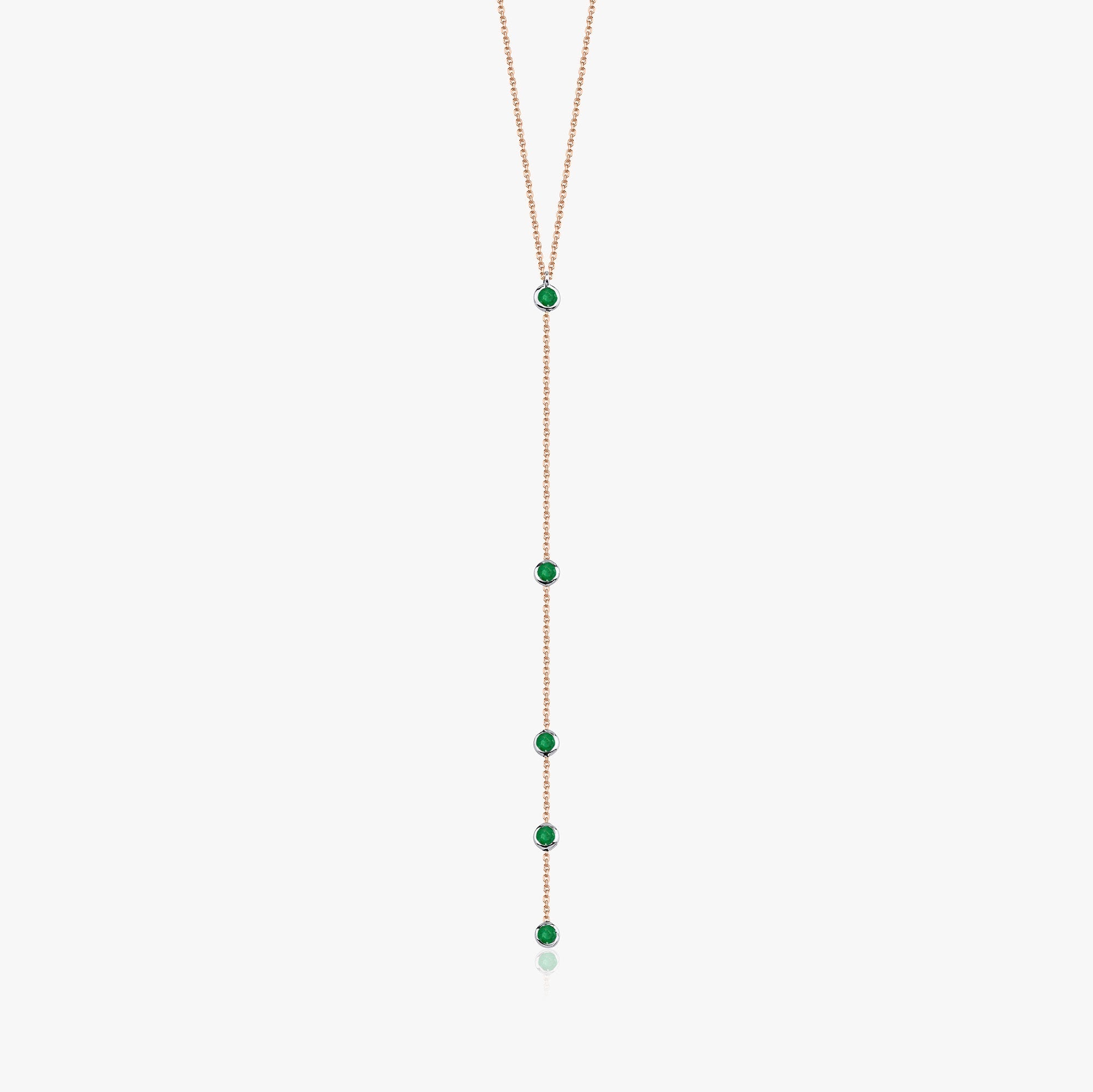 Uzun Zümrüt Lariat Kolye