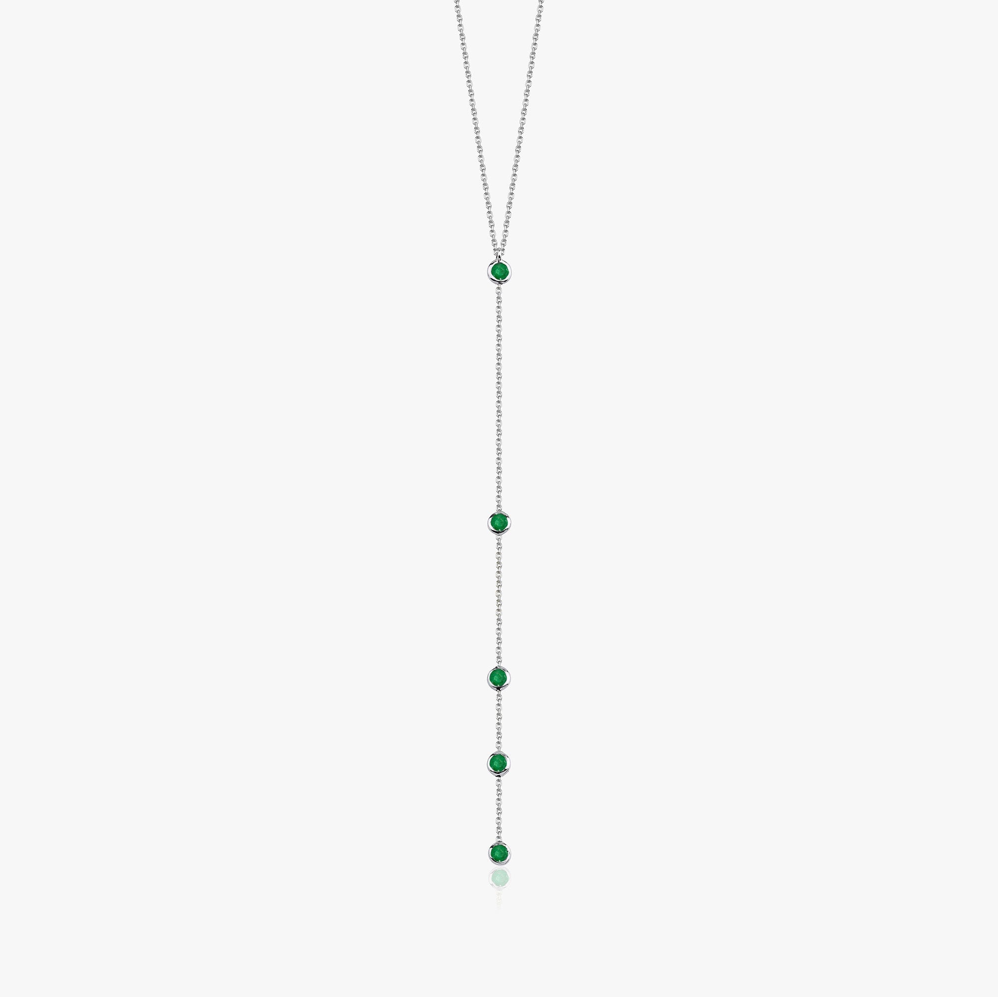 Uzun Zümrüt Lariat Kolye