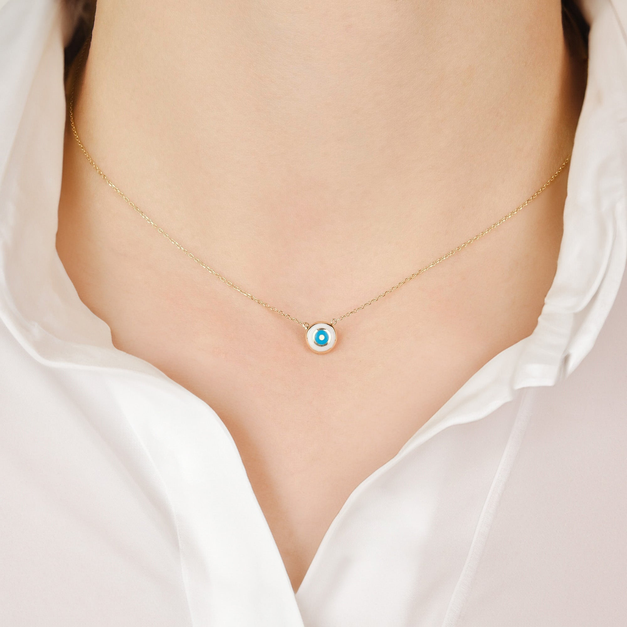Minik Mavi Nazar Choker Kolye