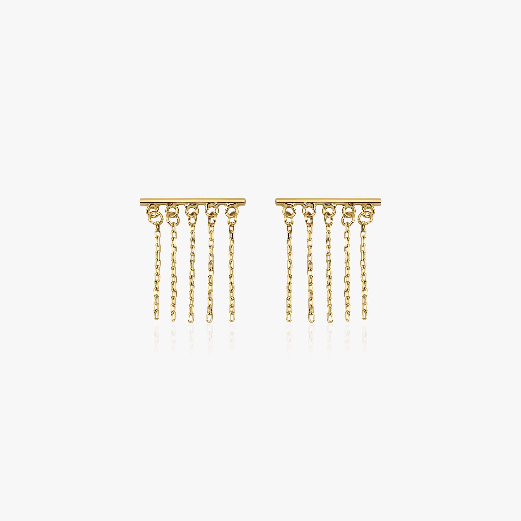Altın Zincir Sallantılı Küpe / Golden Dangle