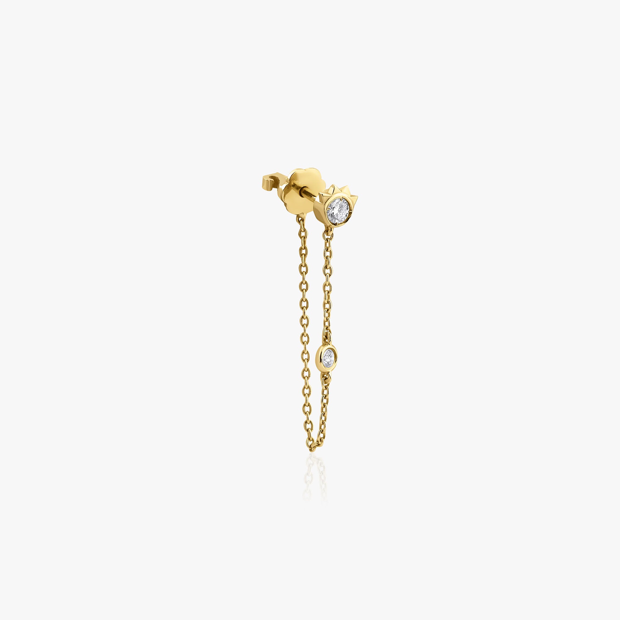 Tek Pırlanta Sallantılı Küpe / Mini Stud Dangle