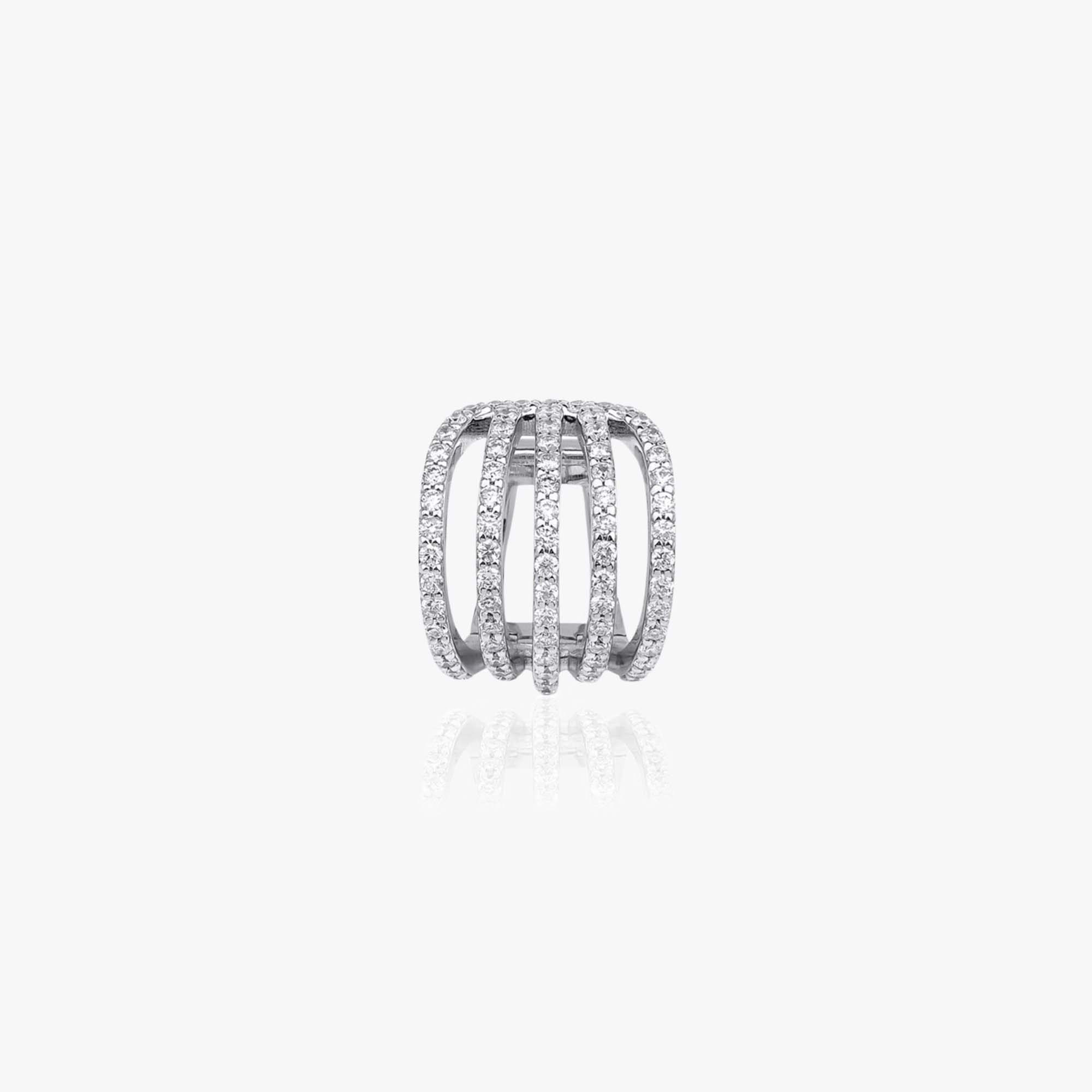 Tek Çok Sıralı Pırlanta Halka Küpe / Single Multi Row Diamond Hoop
