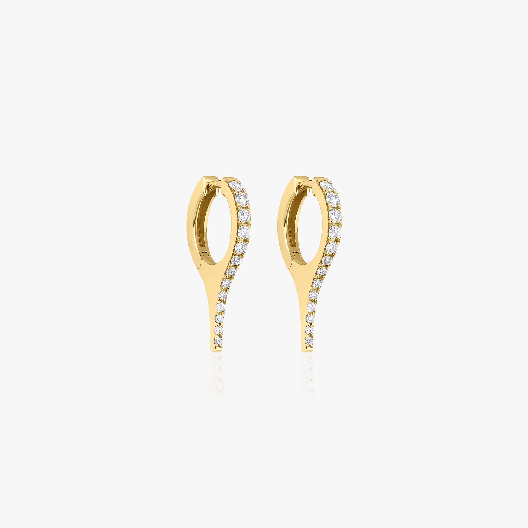 Pırlanta Hançer Küpe / Diamond Dagger Hoops