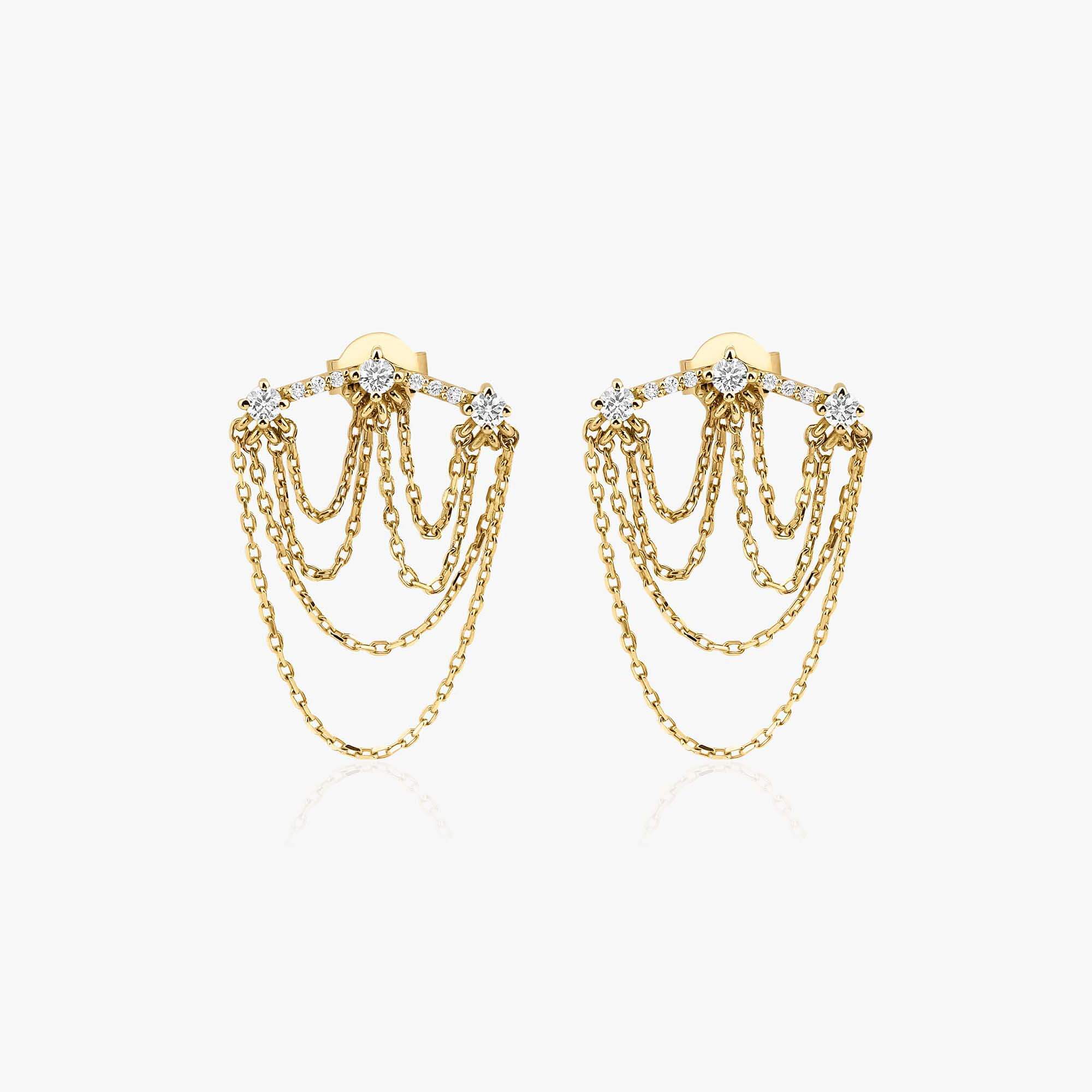 Pırlanta Waterfall Stud Küpe / Diamond Waterfalls